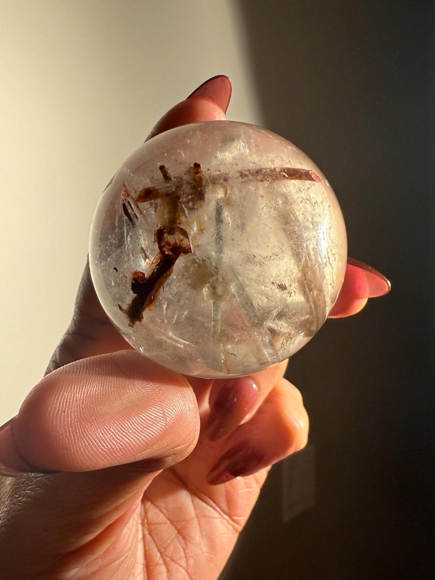 Rutile Quartz with Mica, White Rutilated Quartz Sphere, Rutile, Rutilated Quartz, Mica Quartz, Crystals, Crystal Gifts, Unique Gift Idea,