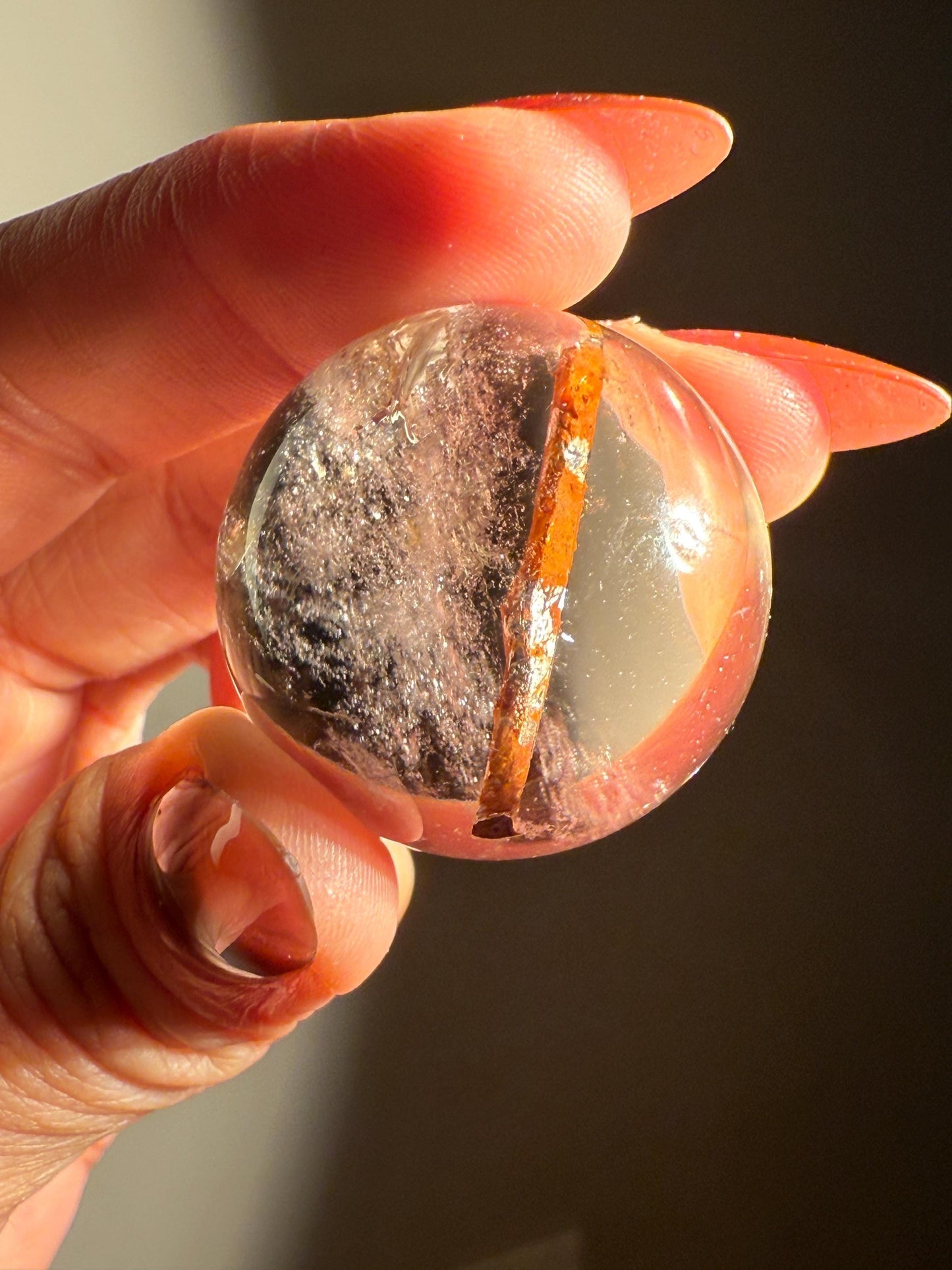 Red Rutile Quartz, Copper Rutilated Quartz Sphere, Copper Rutile, Rutilated Quartz, Crystals, Crystal Gifts, Unique Gift Idea,