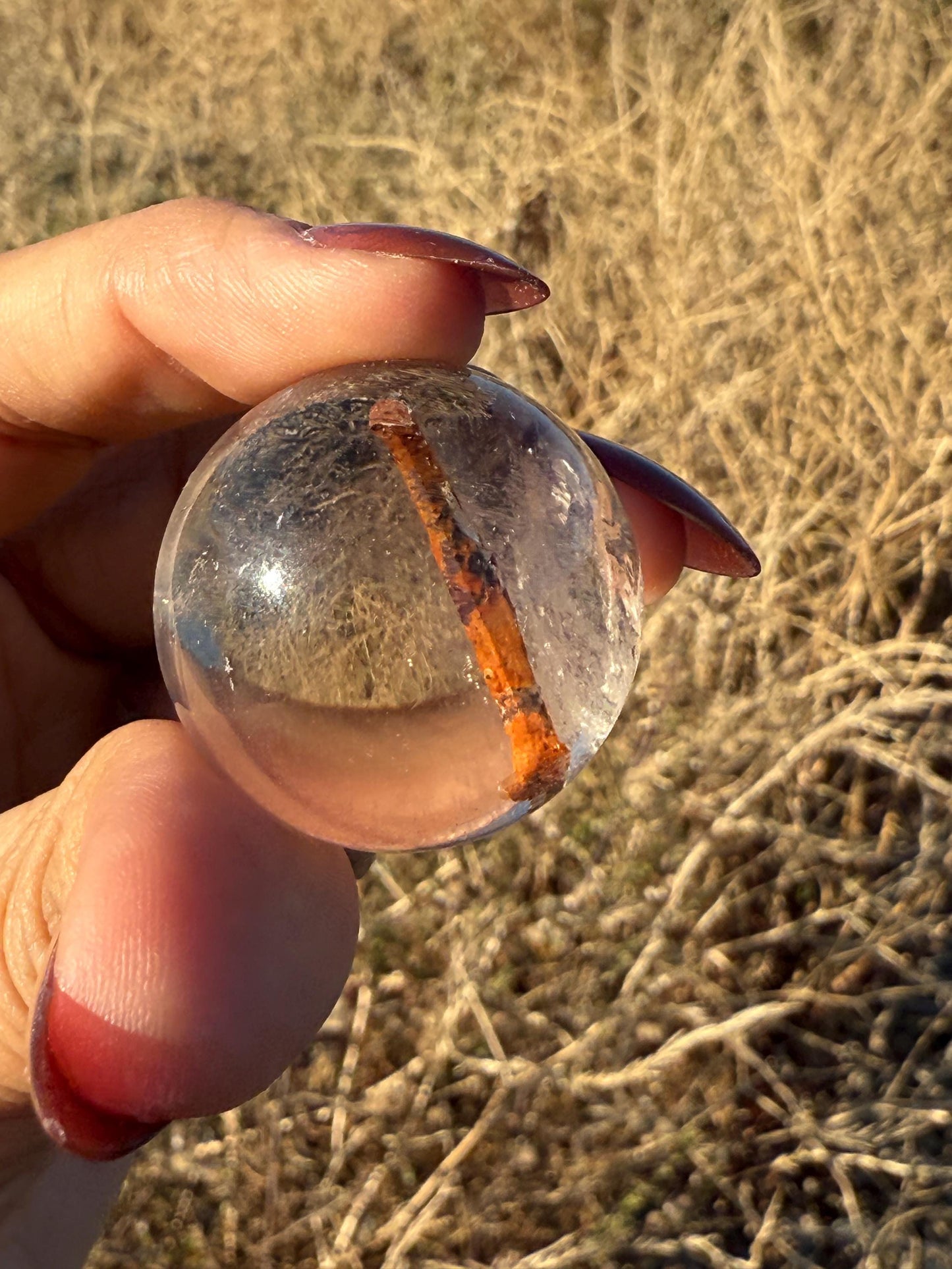 Red Rutile Quartz, Copper Rutilated Quartz Sphere, Copper Rutile, Rutilated Quartz, Crystals, Crystal Gifts, Unique Gift Idea,