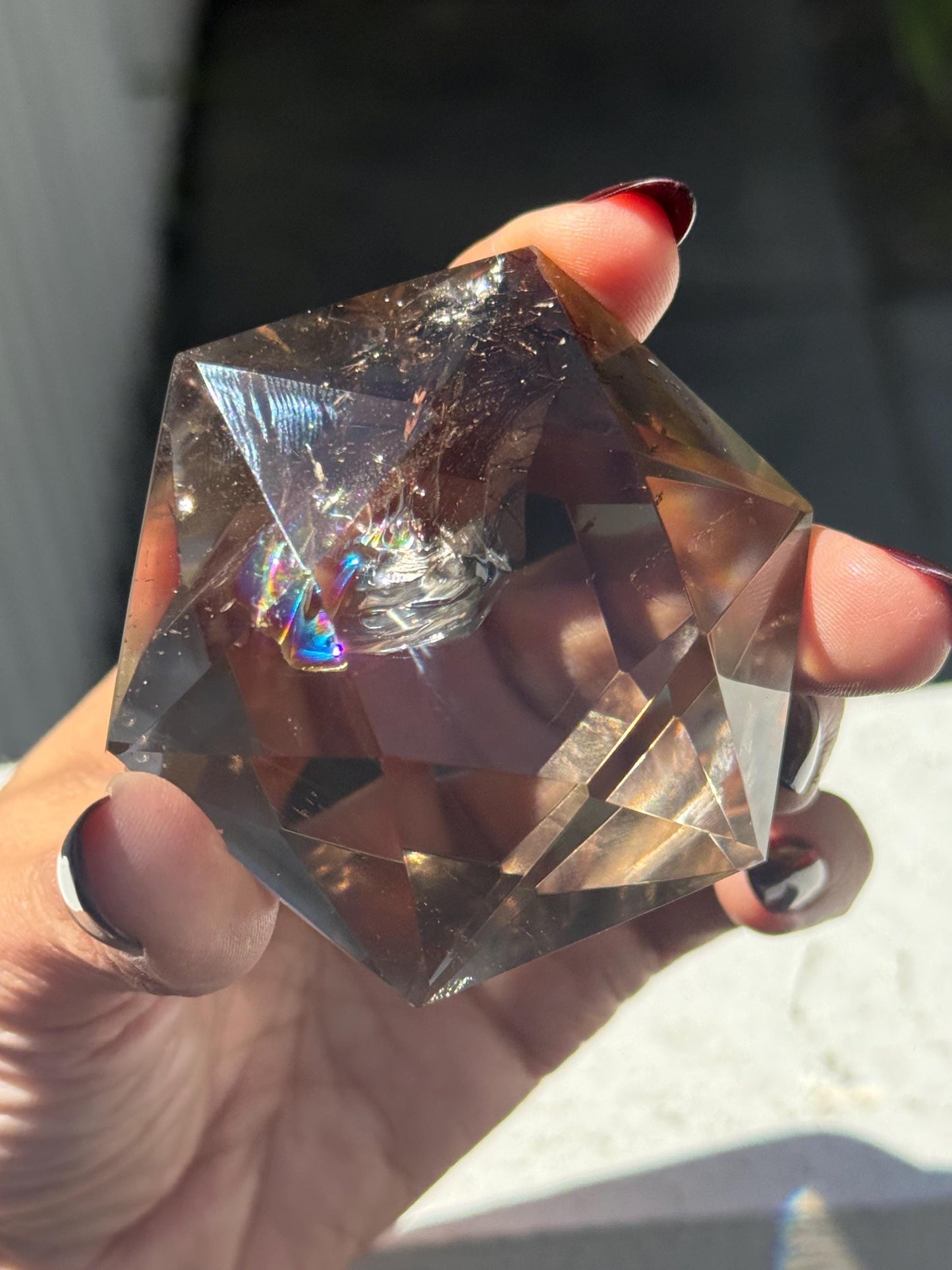 Crystal Hexagon Faceted Quartz, Star Of David Quartz, Faceted Smoky Quartz, Merkaba Quartz, Metaphysical Gifts, Crystal Gifts