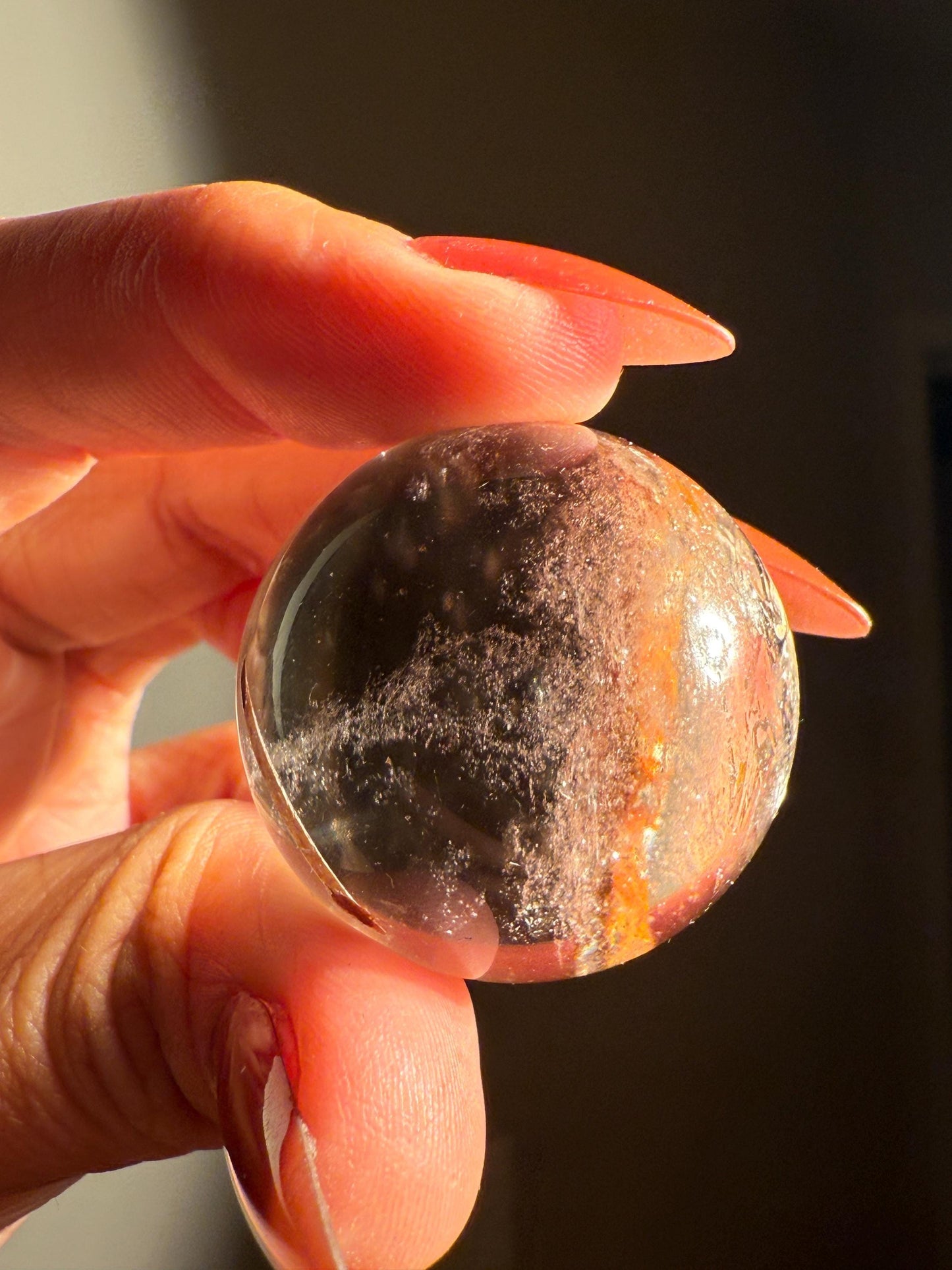 Red Rutile Quartz, Copper Rutilated Quartz Sphere, Copper Rutile, Rutilated Quartz, Crystals, Crystal Gifts, Unique Gift Idea,