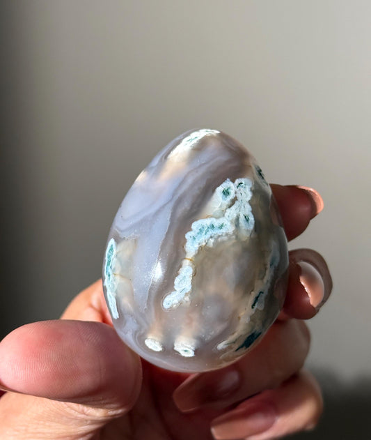Druzy Agate Egg, Moss Agate Egg, Crystal Egg, Druzy Quartz Egg, Crystals Gifts, Moss Agate, Metaphysical Gifts,
