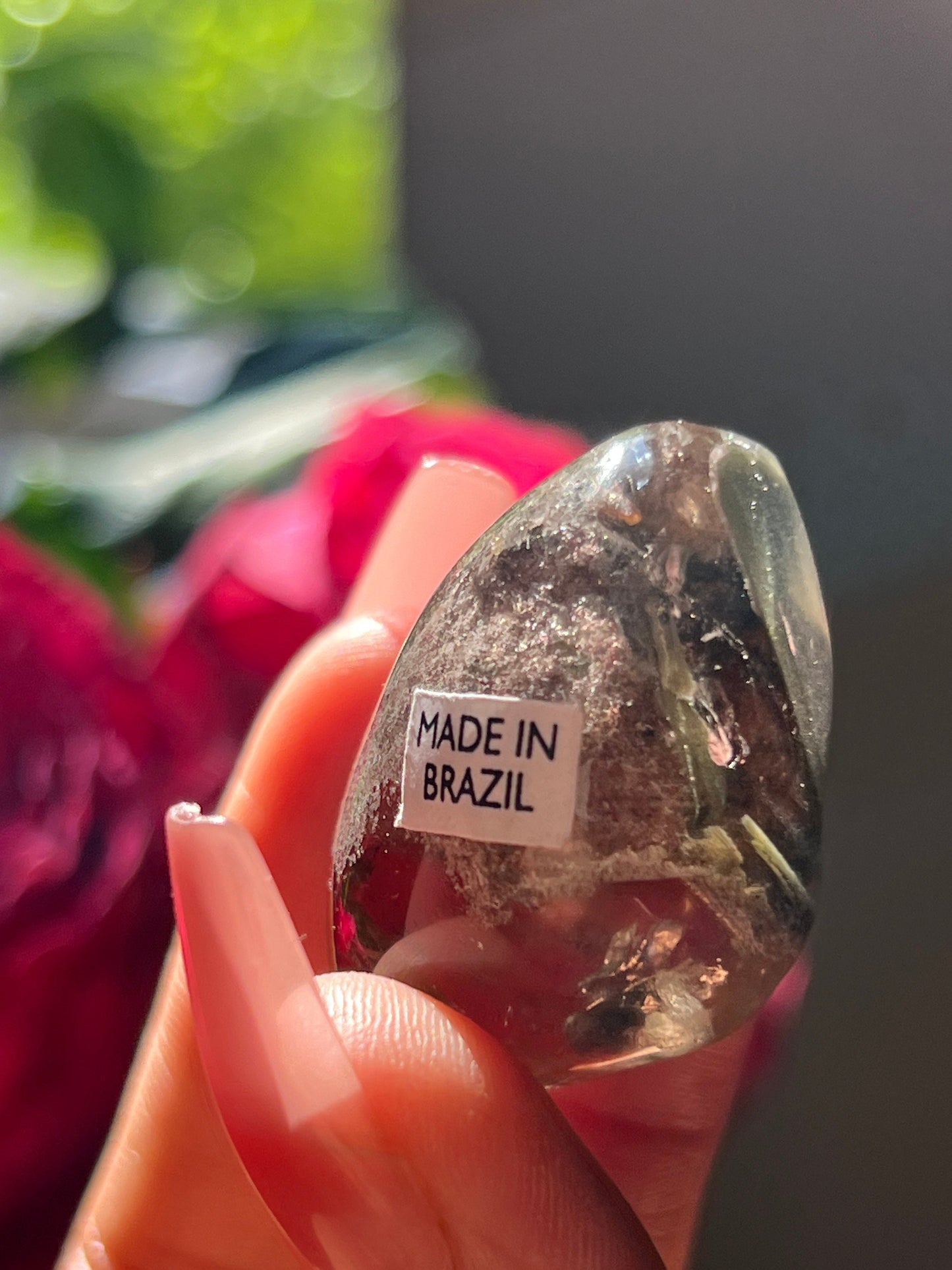 Small Lodolite Lens, Garden Quartz Garden Quartz Lens, Lodolite Quartz, Lodolite Garden Quartz, Scenic Quartz, Healing Crystals, Small