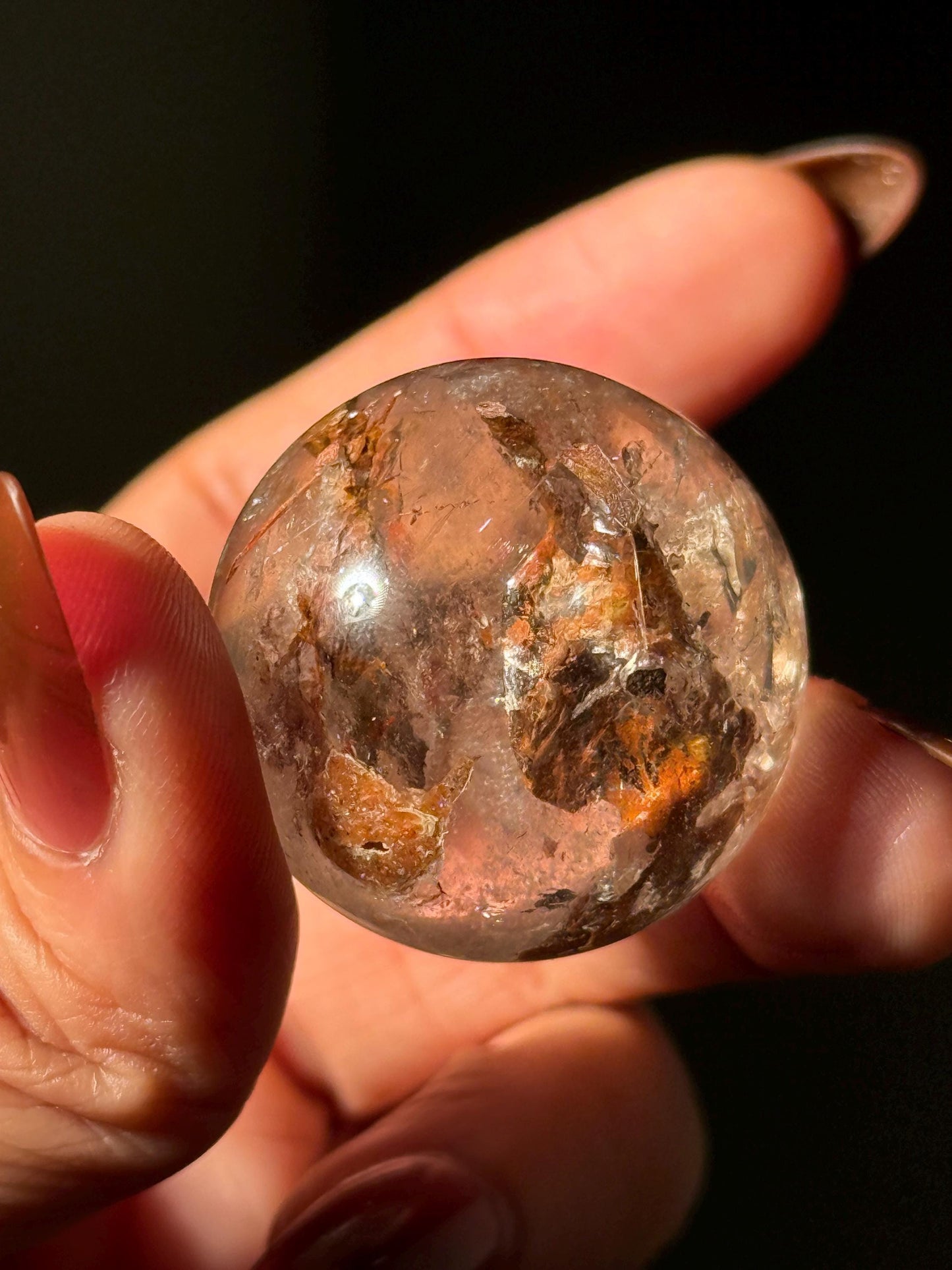 Red Rutile Quartz, Copper Rutilated Quartz Sphere, Copper Rutile, Rutilated Quartz, Crystals, Crystal Gifts, Unique Gift Idea,