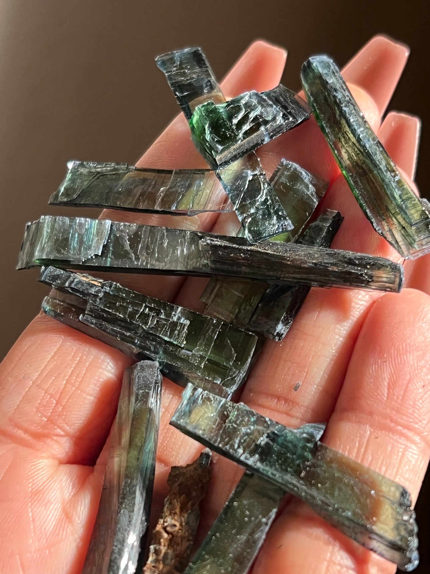 Bottle of Vivinite, Vivianite from Brazil, Raw Specimen, Home Decor, Vivianite, Crystal Gifts,