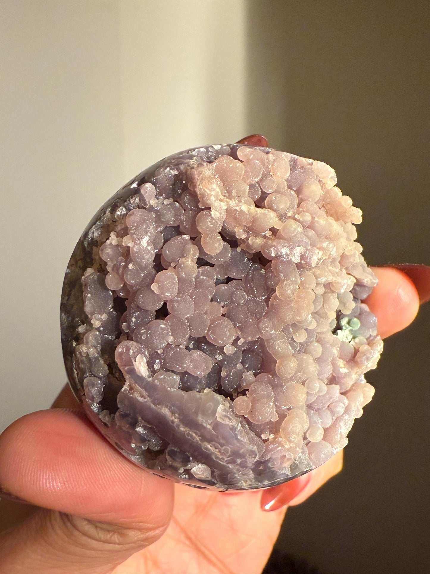 Grape Agate Sphere, Druzy Grape Agate, Botryoidal Chalcedony, Grape Agate Cluster, Purple Chalcedony, Regular grade