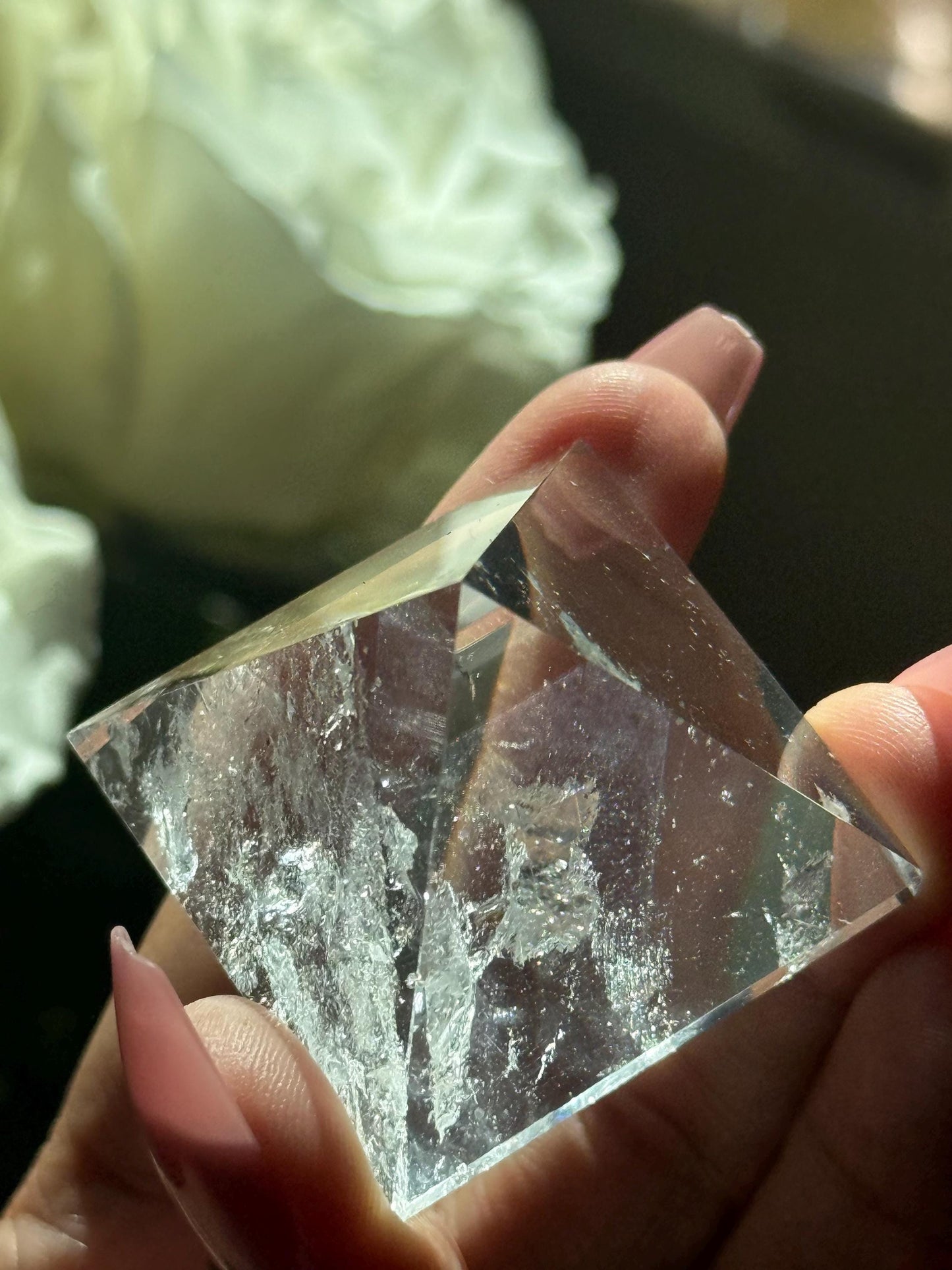Natural Clear Quartz Pyramid, Rainbow Clear Quartz, Spiritual Home Decoration, Egyptian Pyramid Decoration, High Frequency Quartz, Pyramid
