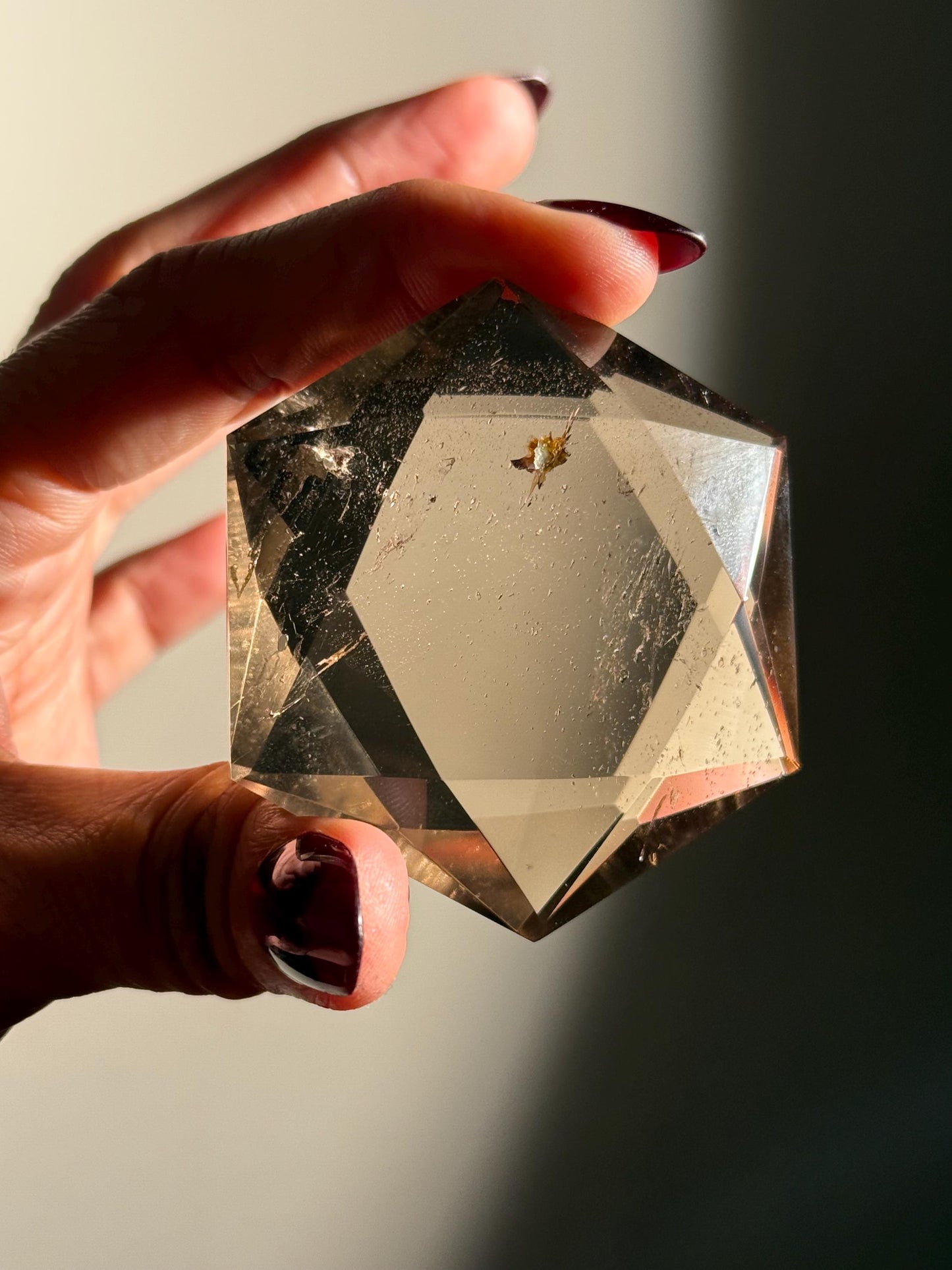 Crystal Hexagon Faceted Quartz, Star Of David Quartz, Faceted Smoky Quartz, Merkaba Quartz, Metaphysical Gifts, Crystal Gifts