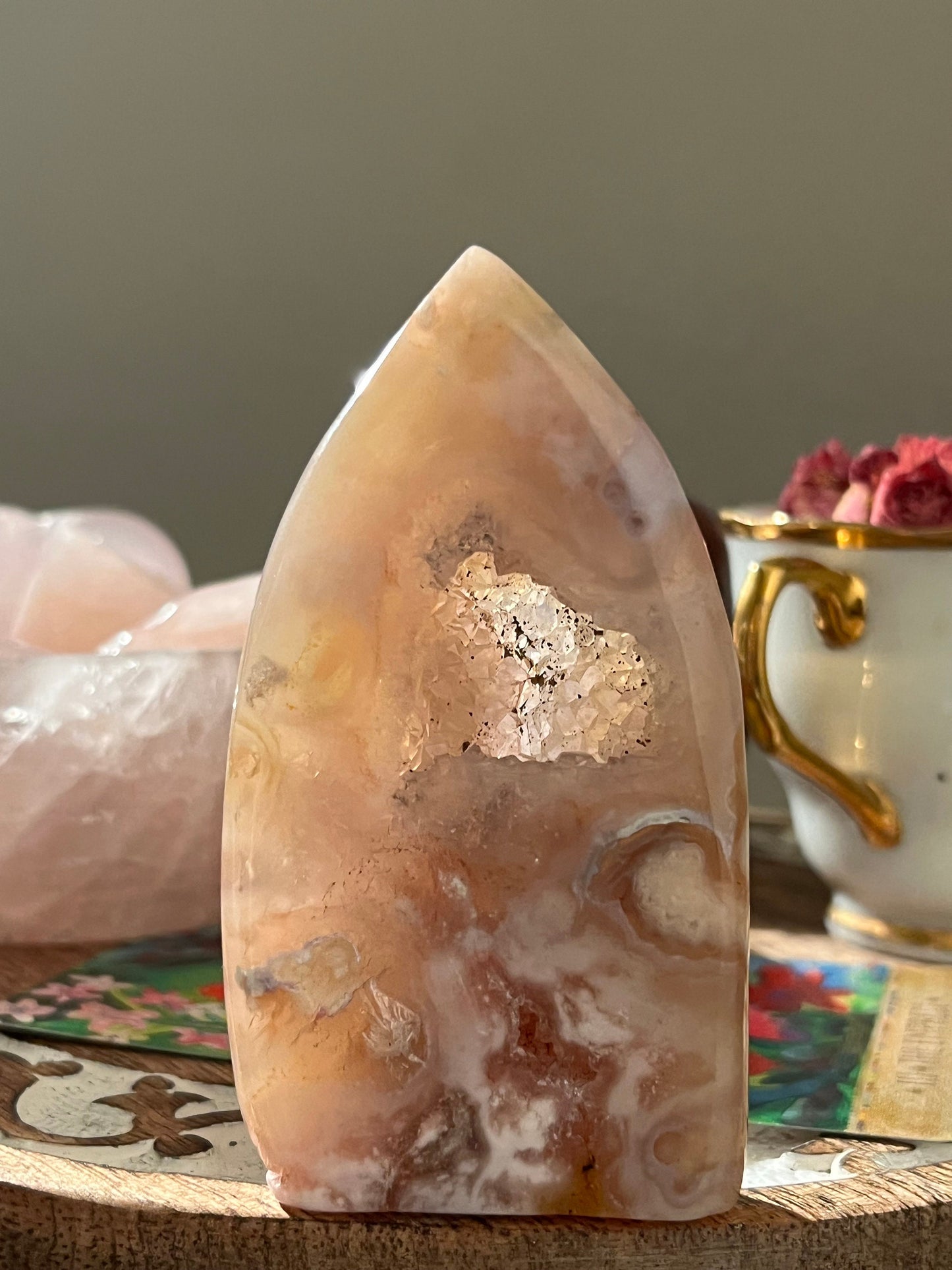 Druzy Flower Agate, Pink Flower Agate, Flower Agate and Quartz, Pink Amethyst, Pink Flower Agate, Pink Amethyst free form, Small Size