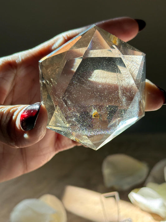 Crystal Hexagon Faceted Quartz, Star Of David Quartz, Faceted Smoky Quartz, Merkaba Quartz, Metaphysical Gifts, Crystal Gifts