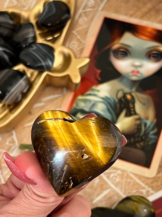 Yellow tiger Eye heart, Tiger Eye Heart, Tiger Eye, Crystal Palm Stones, Chakra Healing Crystals, Crystal Gifts, Crystal Heart