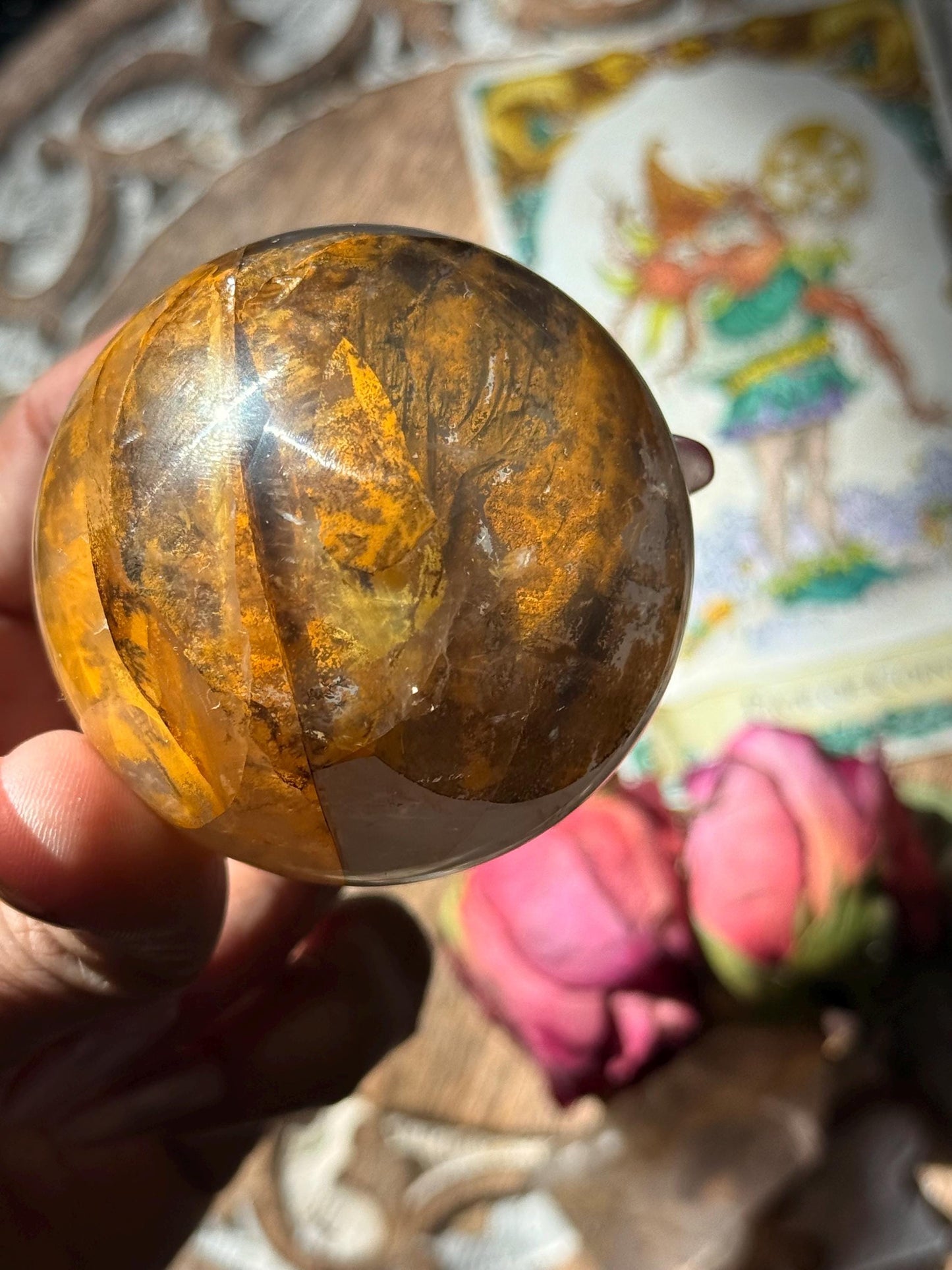 Dendritic Quartz Sphere, Girasol Quartz With Dendrites, Dendritic, Giralsol sphere Healing Crystals, Crystals, Metaphysical Crystals