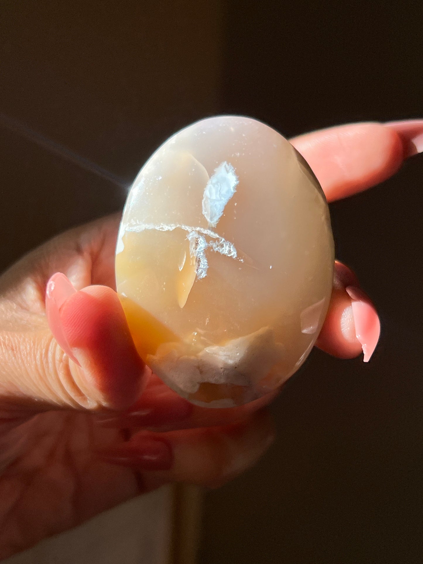 Green flower agate palm, Green Flower Agate, Sakura Agate, Cherry Blossom Agate, Heart Crystals, Crystal Gifts, Metaphysical Gifts