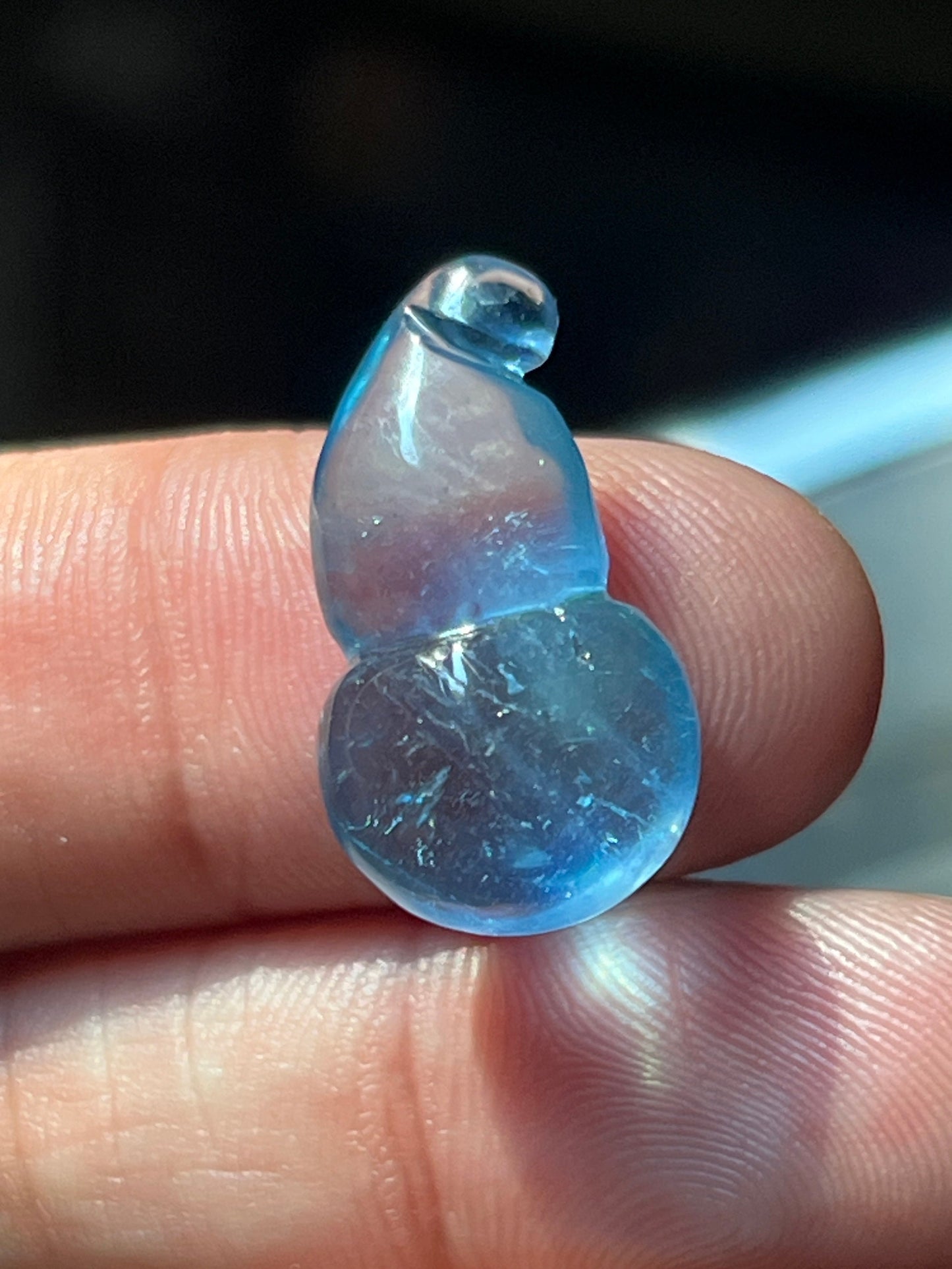 Aquamarine Gourd Carving, Aquamarine, Aquamarine Fruit Carving, Gourd Charm, Aquamarine Stones, Crystal Gifts, Spiritual Gifts,