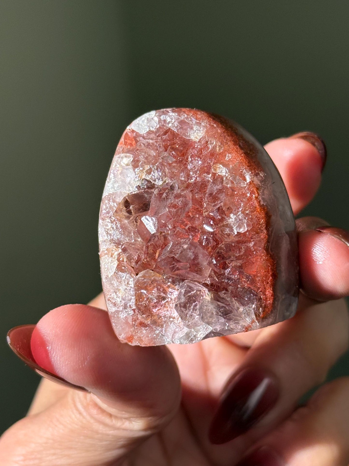 Mini Red Rainbow Amethyst, Galaxy Amethyst, Pink Amethyst, Amethyst Geode Cut base, Crystals, Crystal Gift, Crystal MINIS
