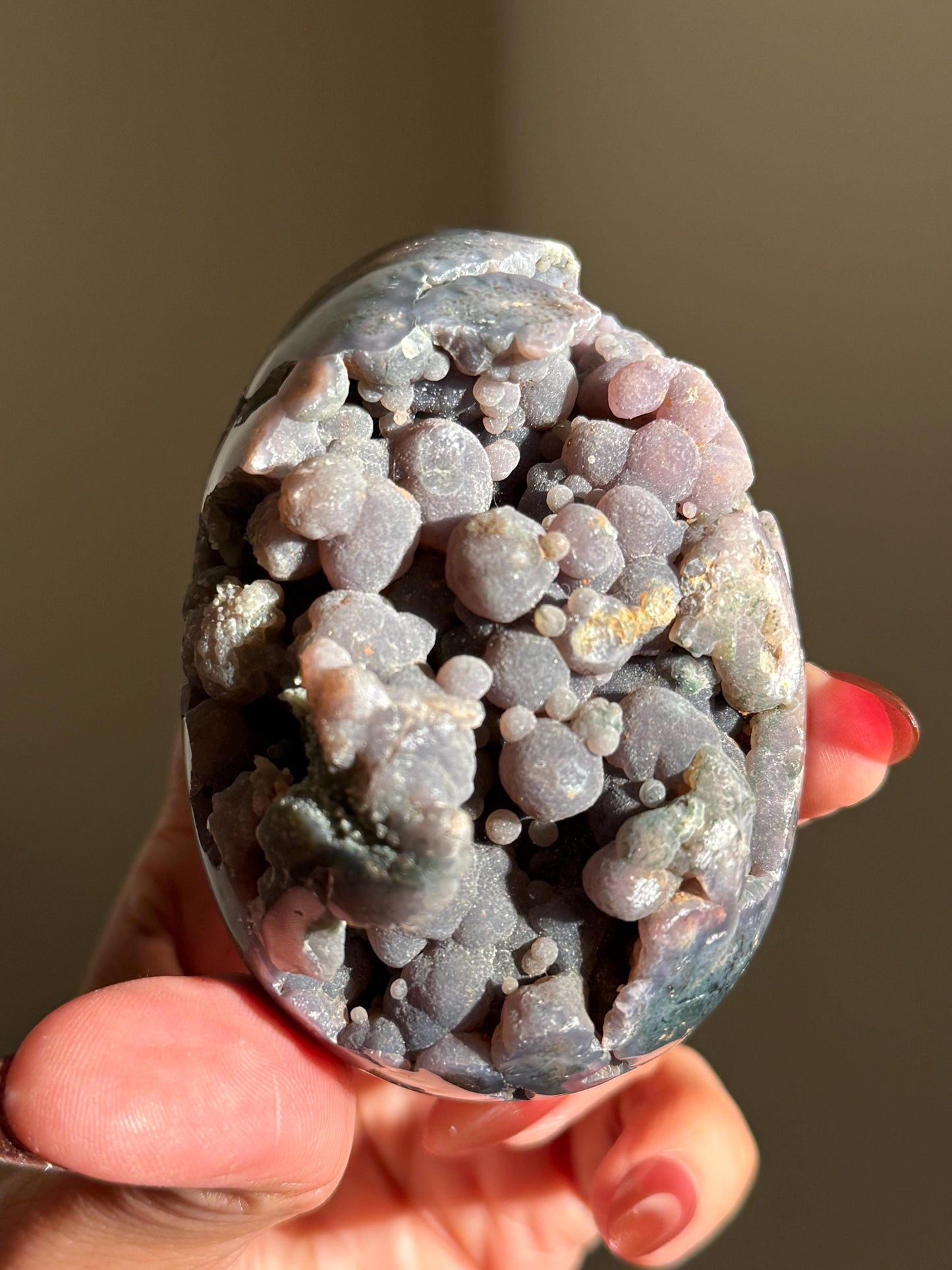 Grape Agate Egg, Druzy Grape Agate, Botryoidal Chalcedony, Grape Agate Cluster, Purple Chalcedony, Regular 'low' grade, Oddities, Weird Core