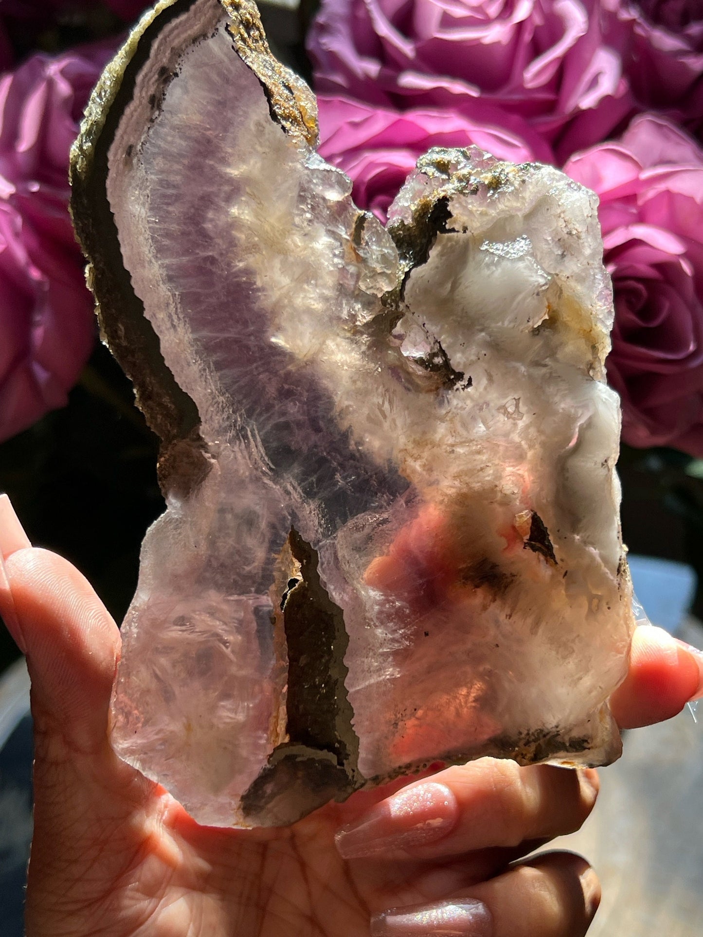 Small Fluorite slab with, Pyrite & Barite Slab, Fluorite slab, Crystal slabs, lavender fluorite, Crystal Gifts, Lavender Fluorite, SMALL