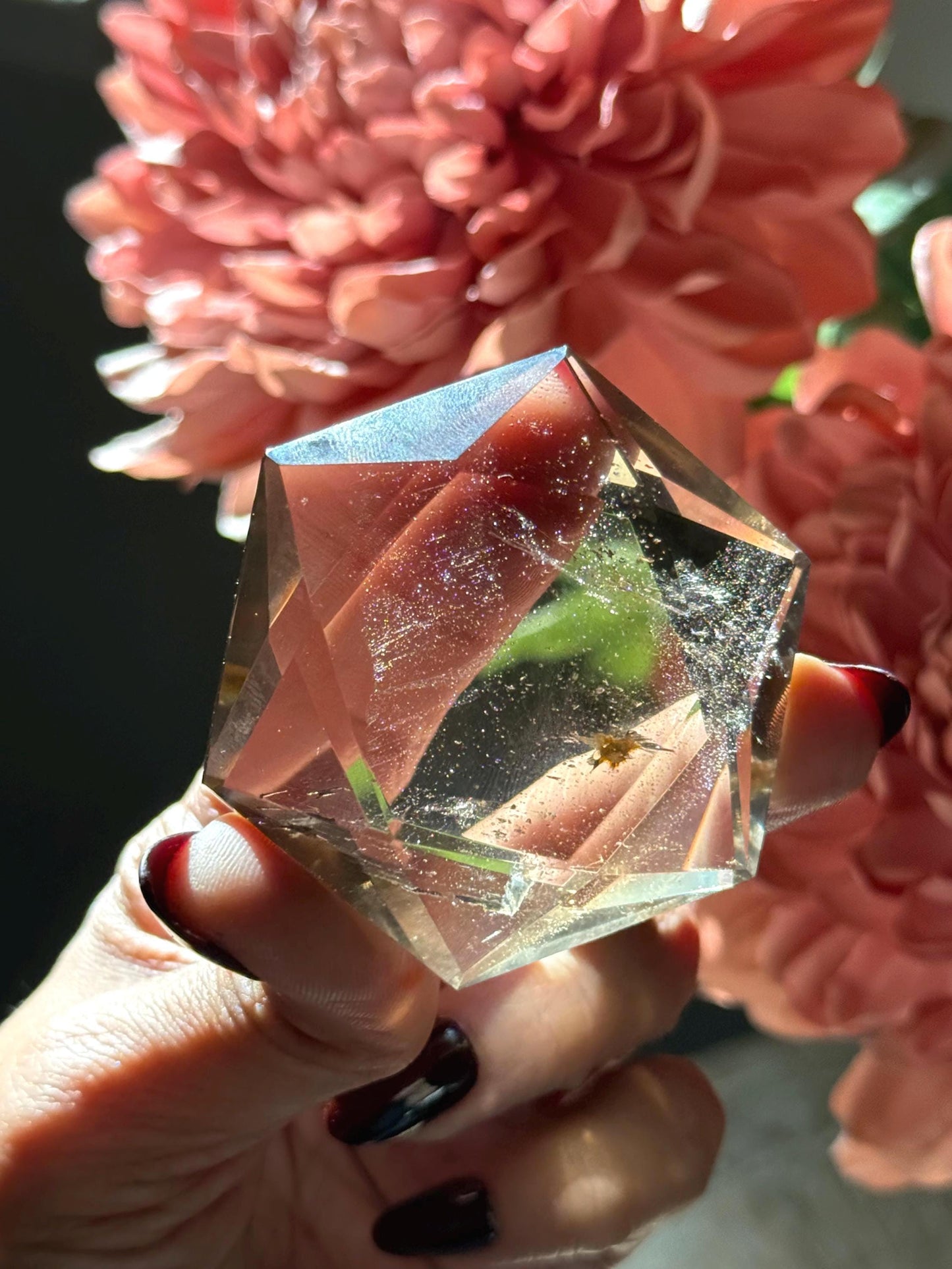 Crystal Hexagon Faceted Quartz, Star Of David Quartz, Faceted Smoky Quartz, Merkaba Quartz, Metaphysical Gifts, Crystal Gifts