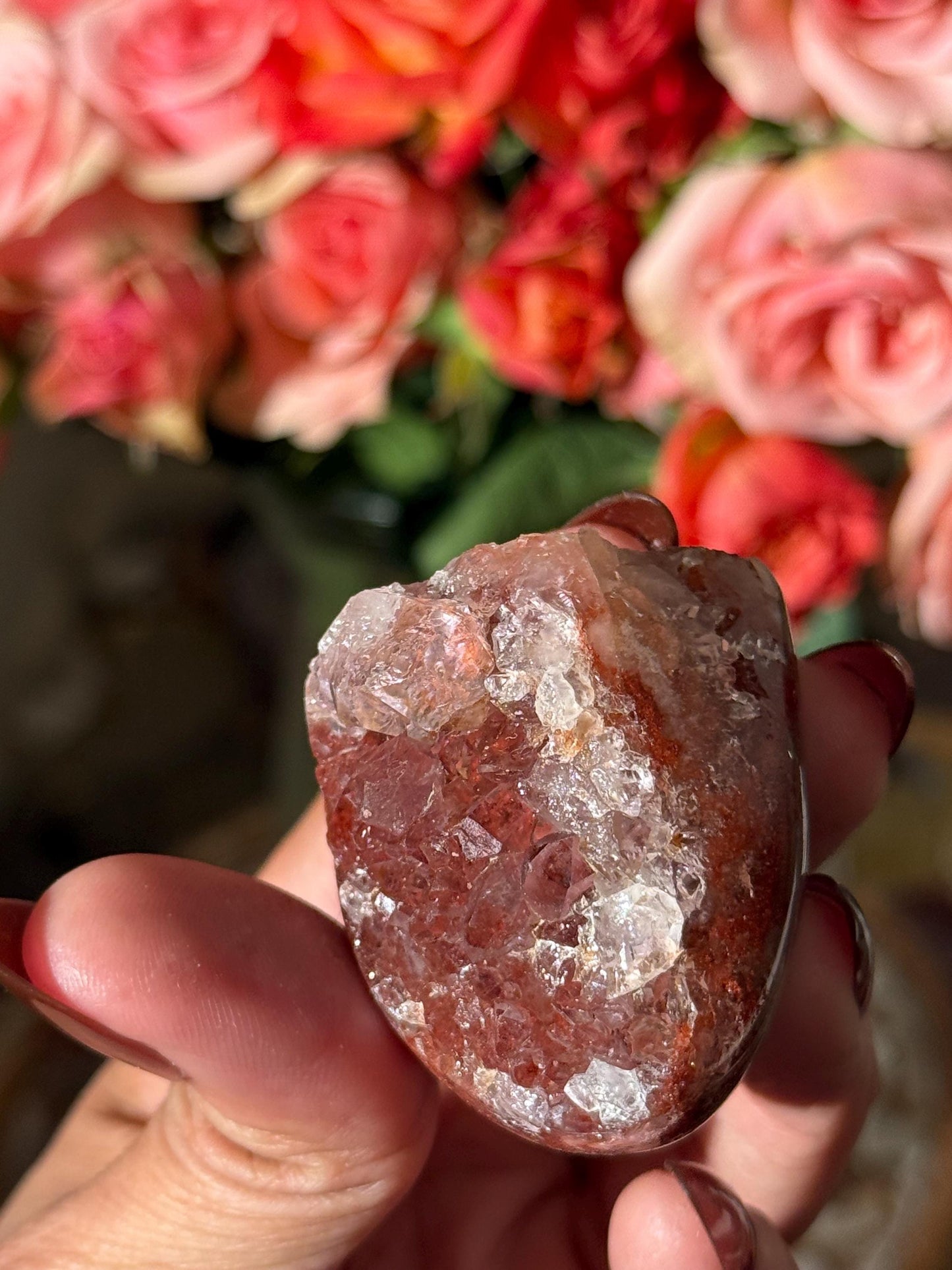 Mini Red Rainbow Amethyst, Galaxy Amethyst, Pink Amethyst, Amethyst Geode Cut base, Crystals, Crystal Gift, Crystal MINIS
