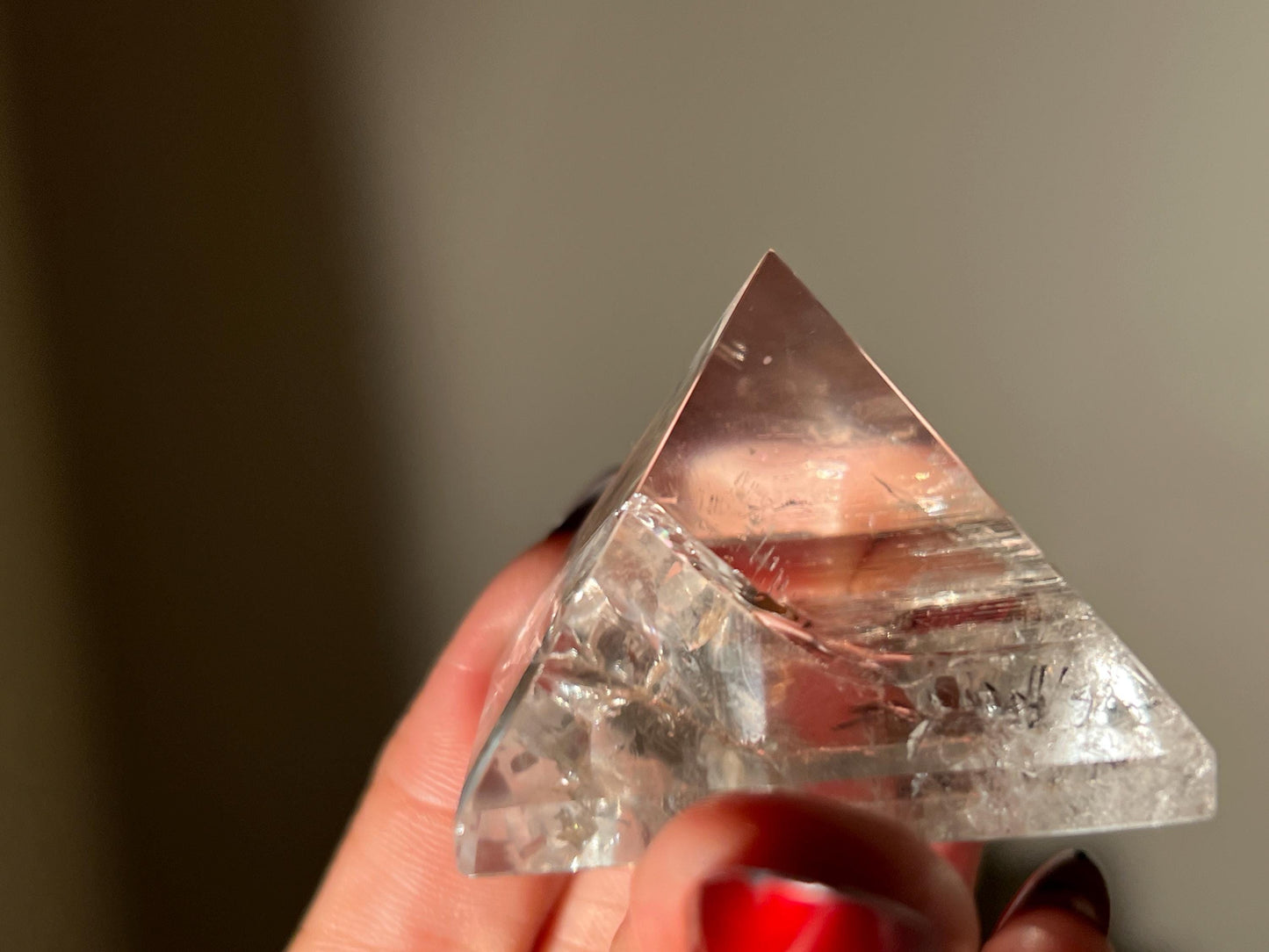 Natural Clear Quartz Pyramid, Rainbow Clear Quartz, Spiritual Home Decoration, Egyptian Pyramid Decoration, High Frequency Quartz, Pyramid