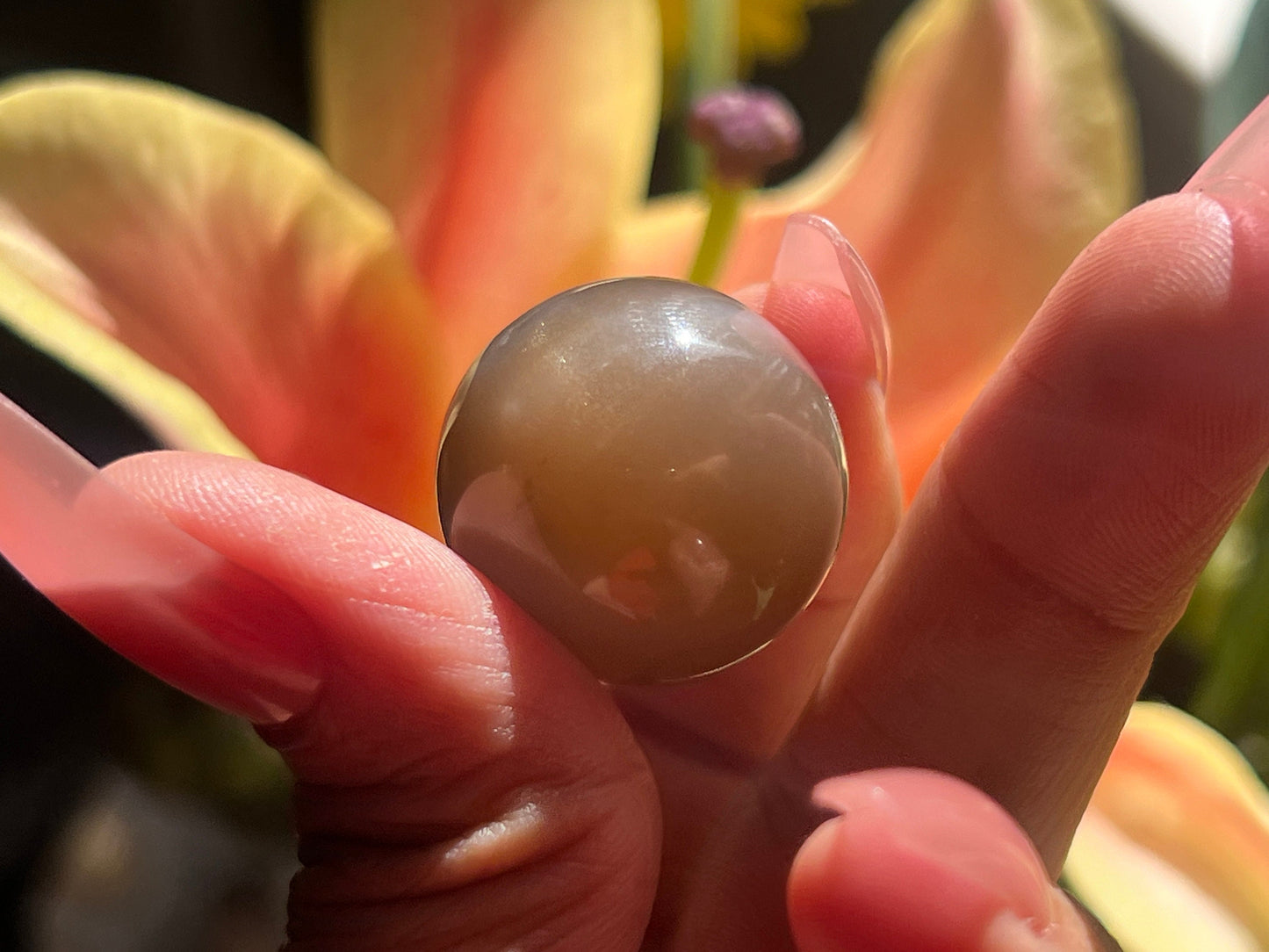 Sunstone Mini Sphere With Crown Holder, Translucent Peach Moonstone, Sunstone, Flashy Black Moonstone, Gemmy high quality moonstone, MINI