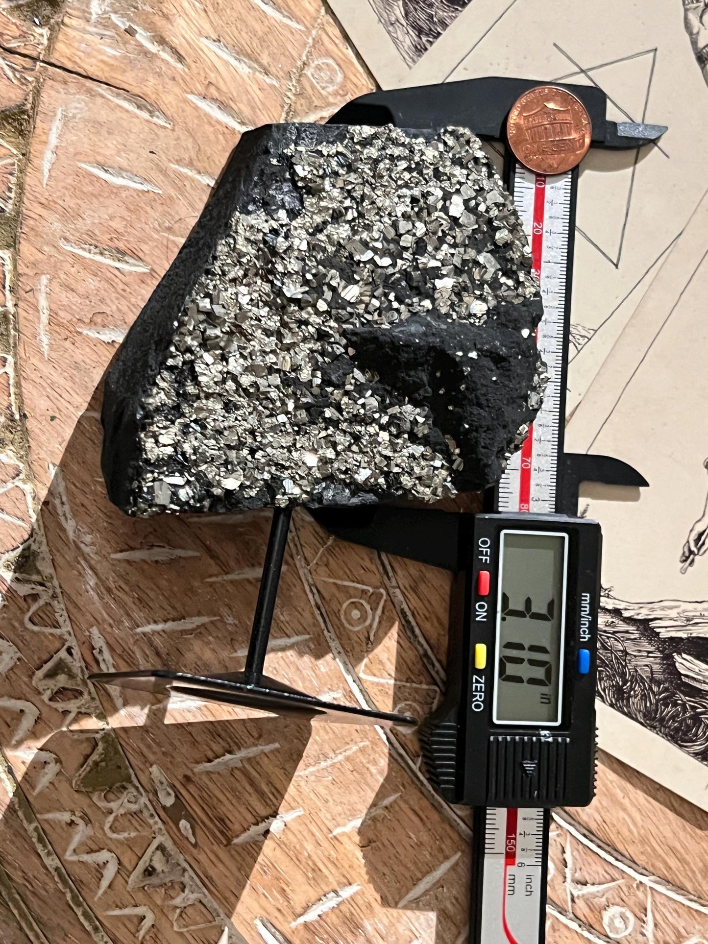 Shungite with Pyrite On Stand, Natural Shungite, Shungite with Pyrite, Raw Shungite, Crystal Gifts, Metaphysical Gifts, Spiritual Decor