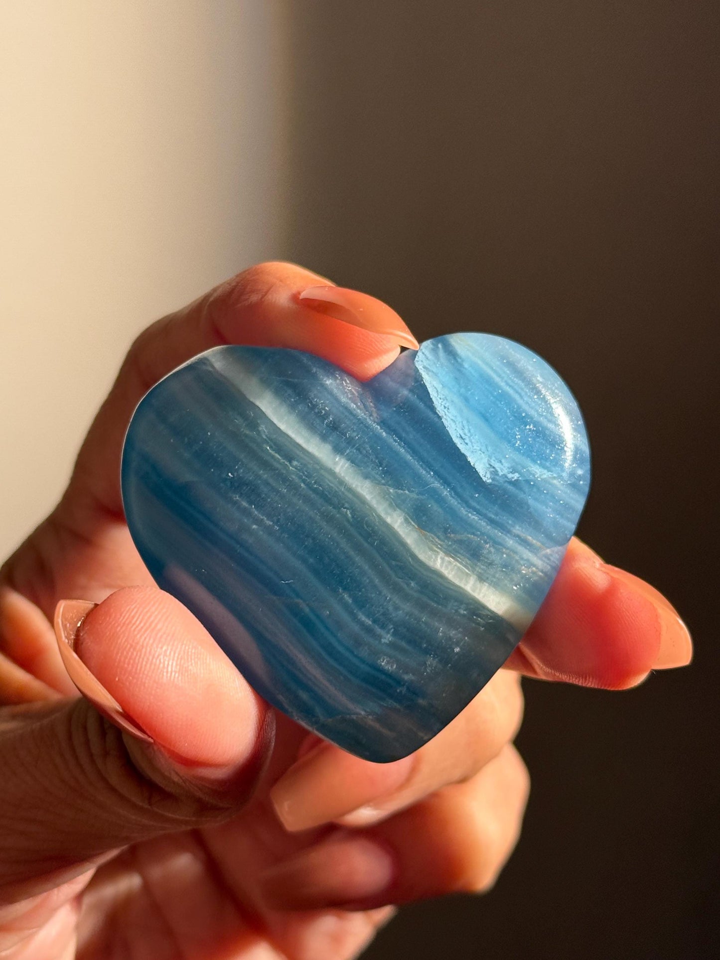 Blue Onyx Heart, BLUE ONYX, Lemurian Aquatine Heart, Crystal Gifts, Metaphysical Gifts, Valentines day Gift, Crystal Hearts, MINI
