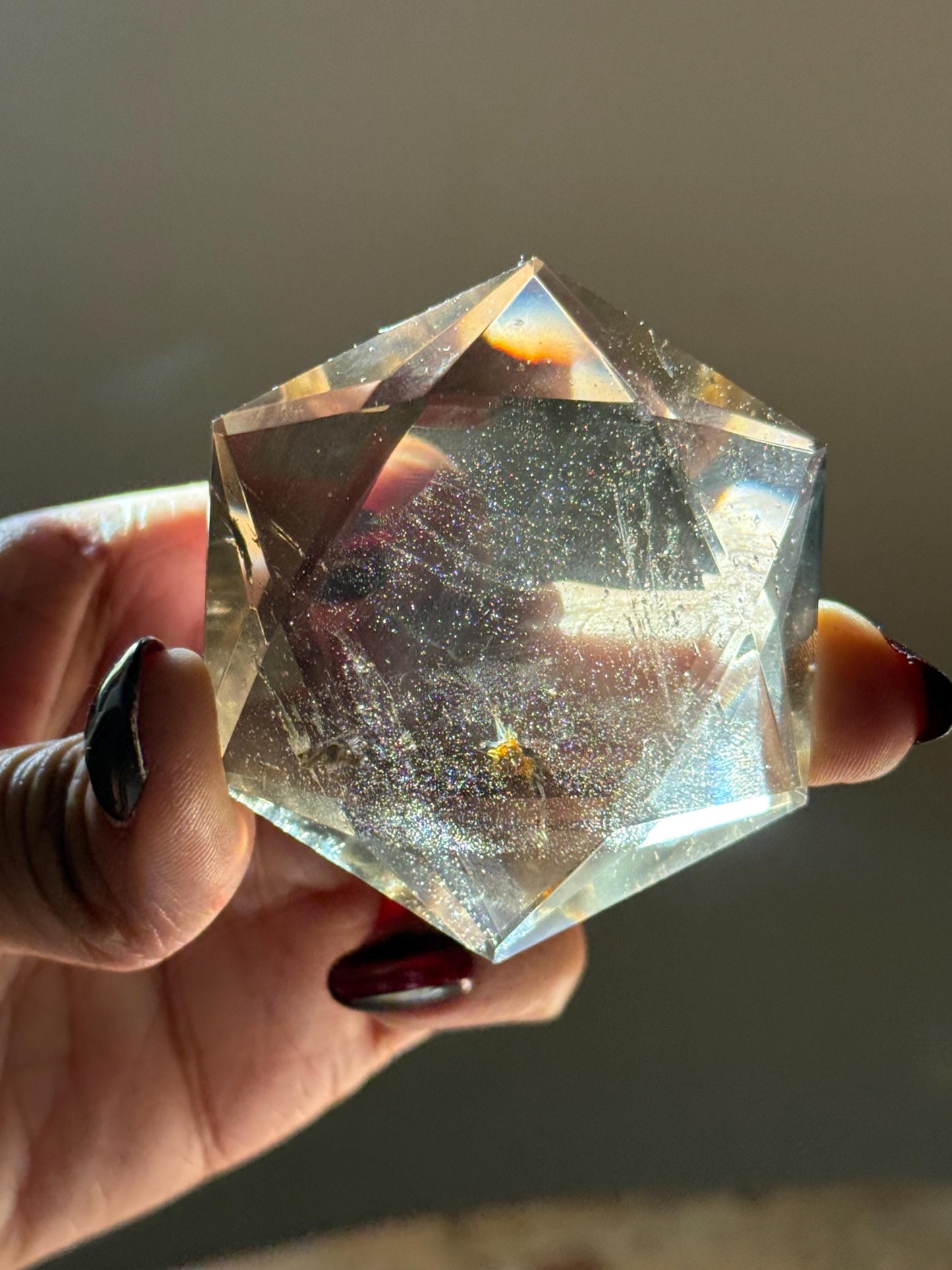 Crystal Hexagon Faceted Quartz, Star Of David Quartz, Faceted Smoky Quartz, Merkaba Quartz, Metaphysical Gifts, Crystal Gifts
