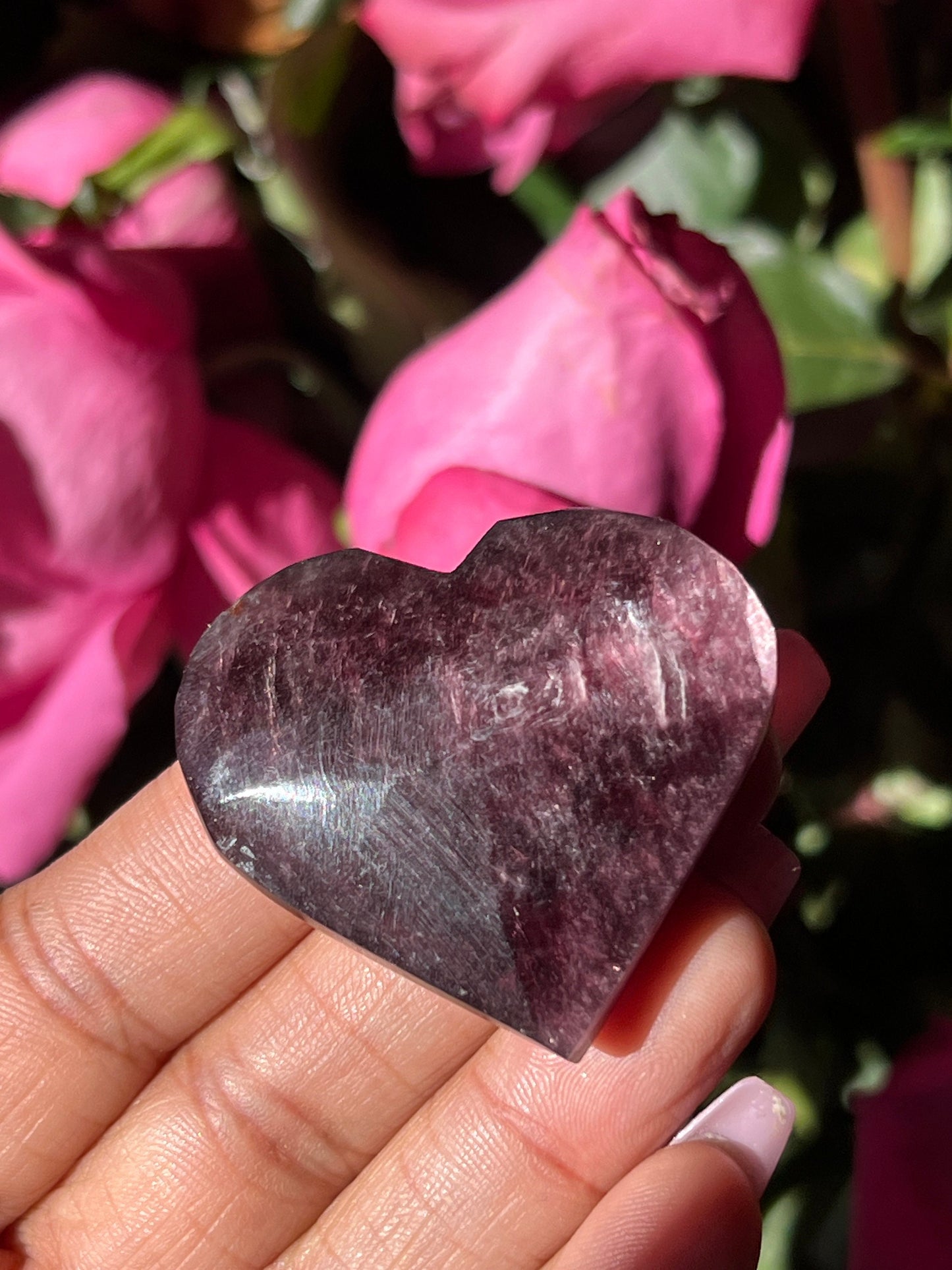 Small Mica Heart, Flashy Purple Mica Heart, Flashy Lepidolite Heart, Crystal hearts, Lepidolite, Crystal Jewelry, Crystal Gifts, mini Small