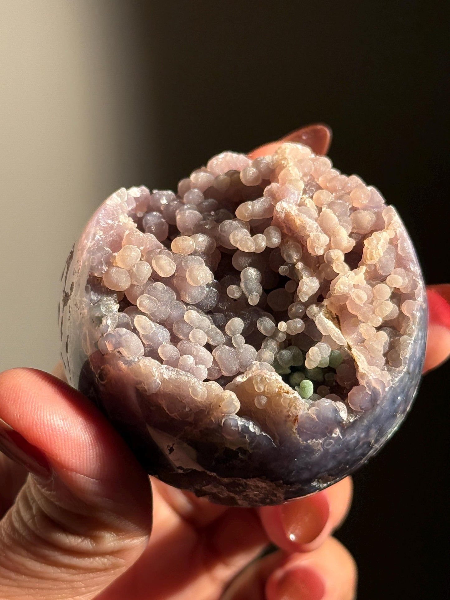 Grape Agate Sphere, Druzy Grape Agate, Botryoidal Chalcedony, Grape Agate Cluster, Purple Chalcedony, Regular grade