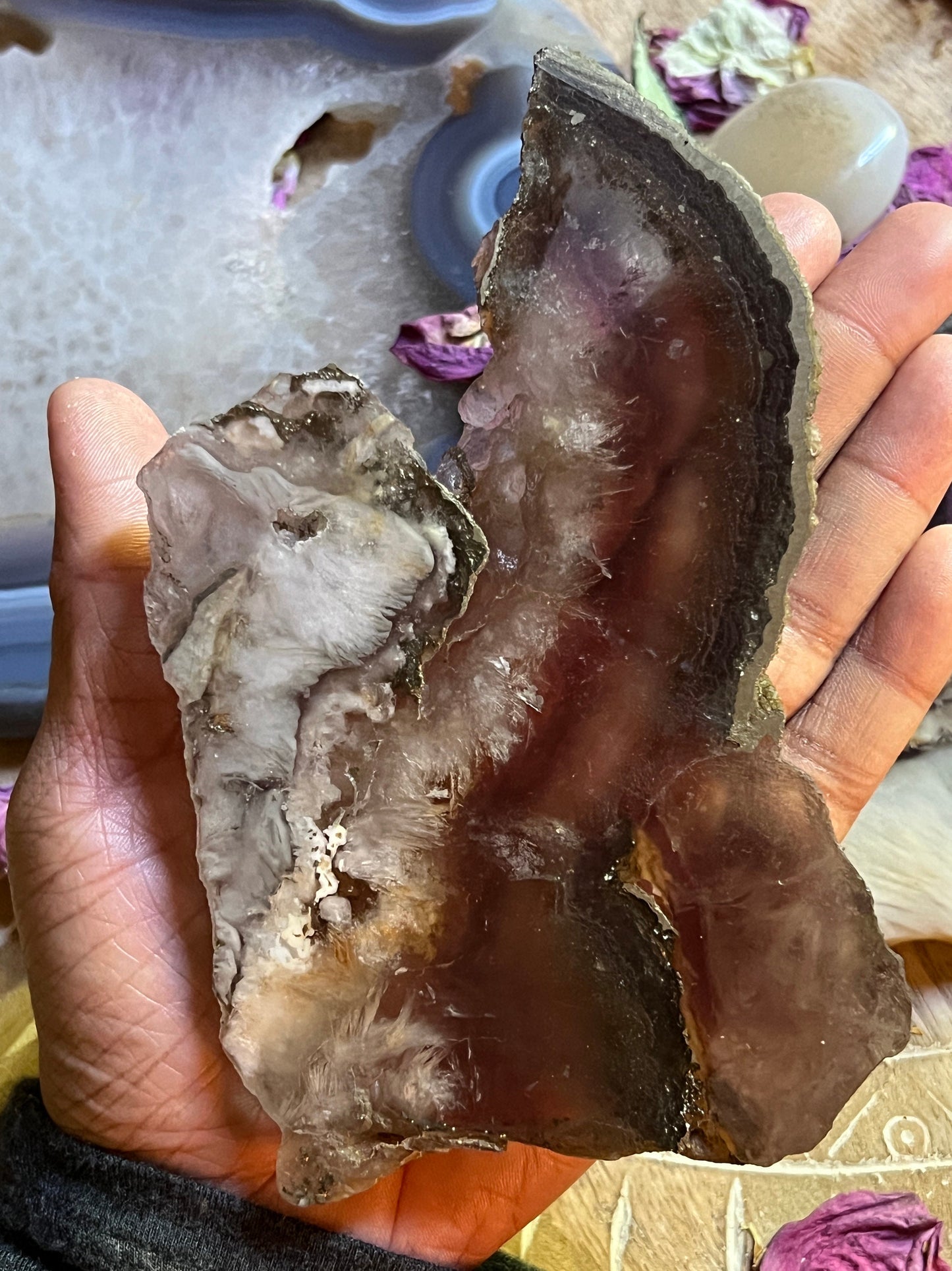 Small Fluorite slab with, Pyrite & Barite Slab, Fluorite slab, Crystal slabs, lavender fluorite, Crystal Gifts, Lavender Fluorite, SMALL