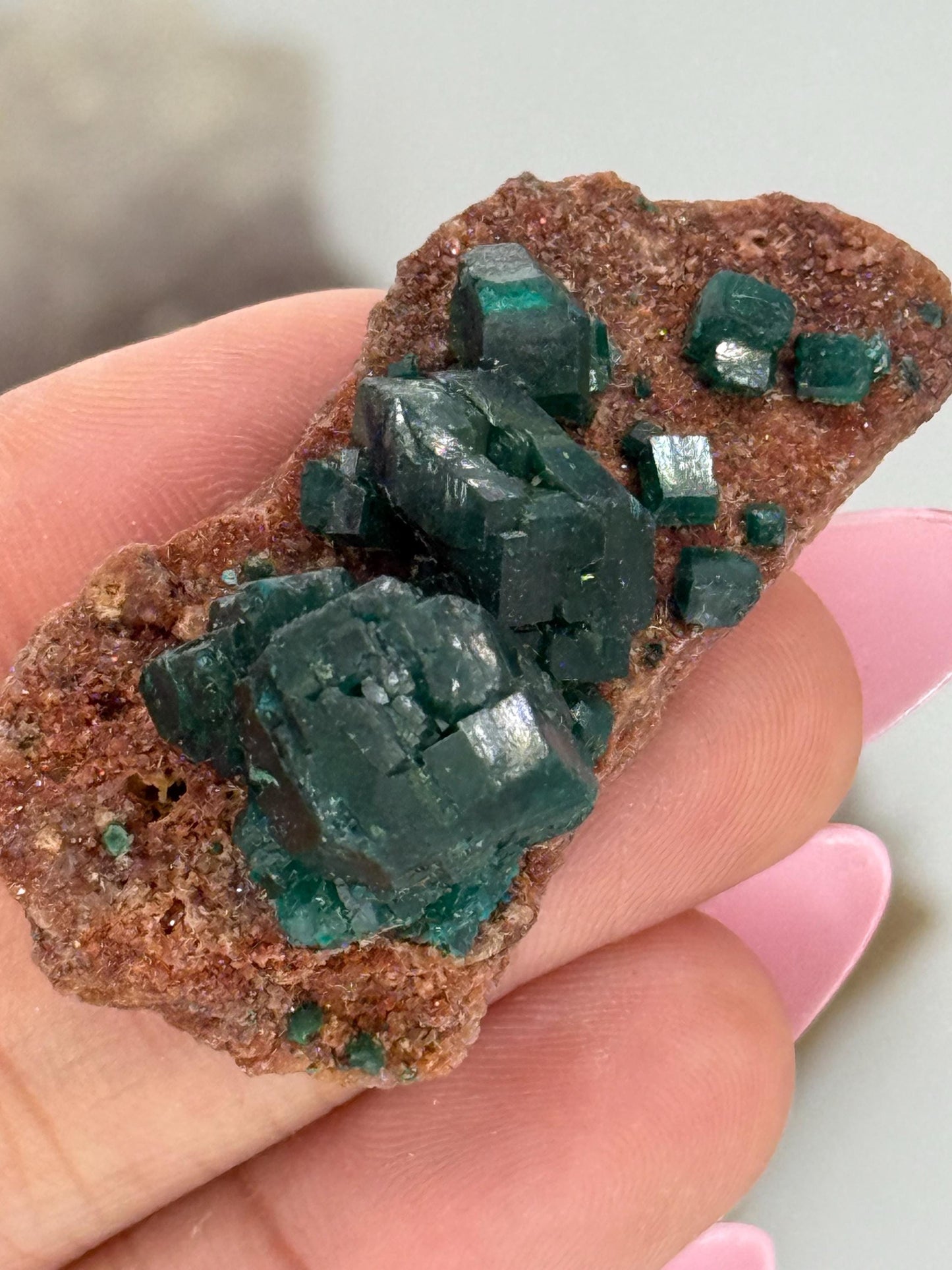 Dioptase, Natural Raw Dioptase, Dioptase from Republic of the Congo, Fossils and Minerals,