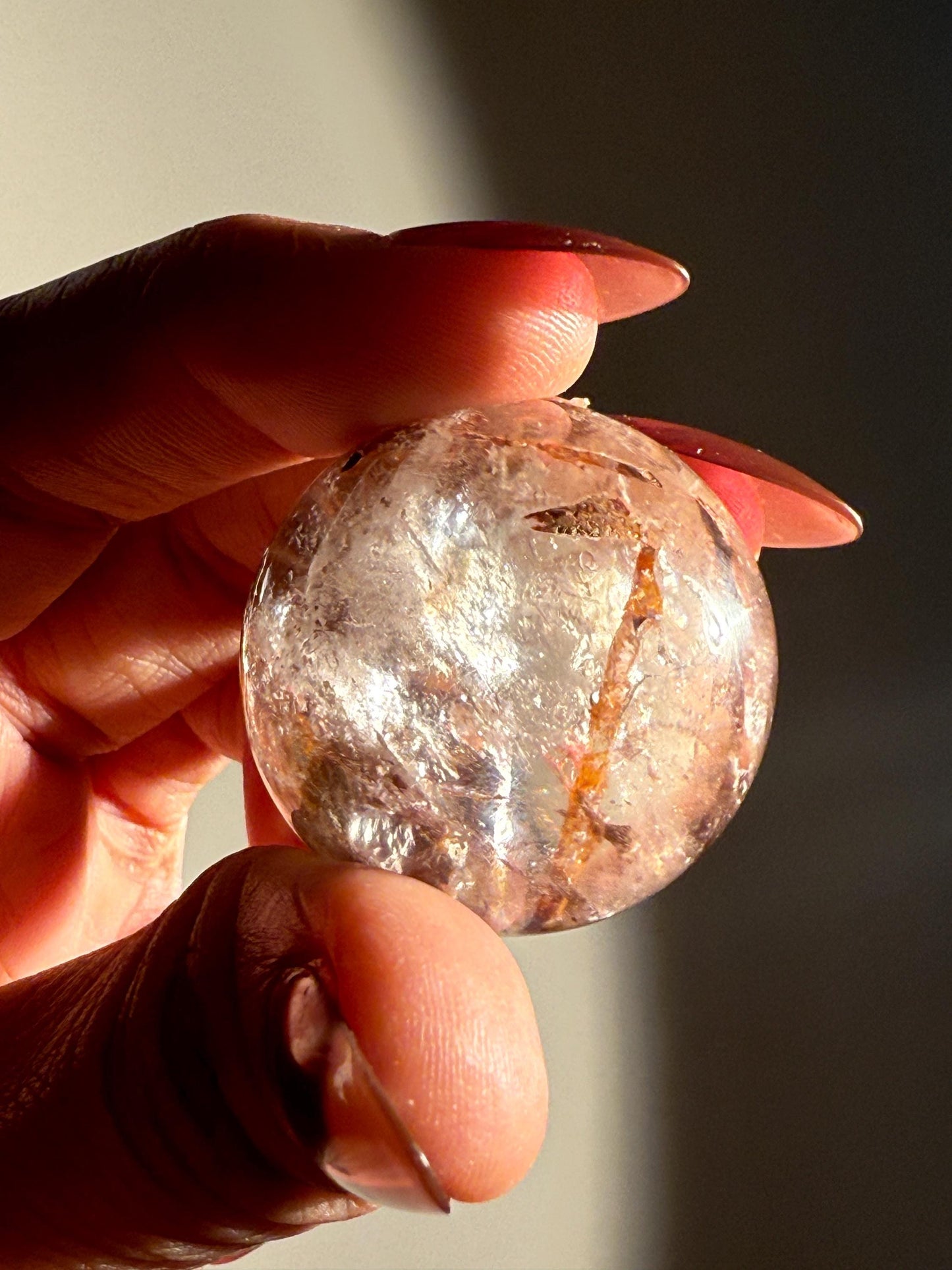 Red Rutile Quartz, Copper Rutilated Quartz Sphere, Copper Rutile, Rutilated Quartz, Crystals, Crystal Gifts, Unique Gift Idea,