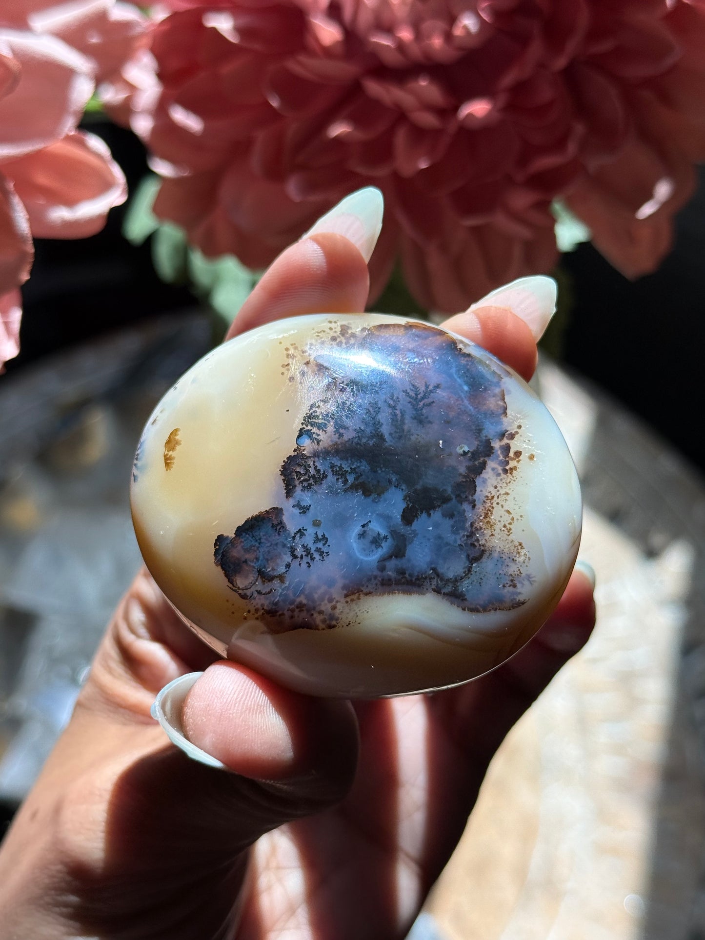 Dendritic Agate Palm stone Purple - Unique Agate stone for meditation and gifts