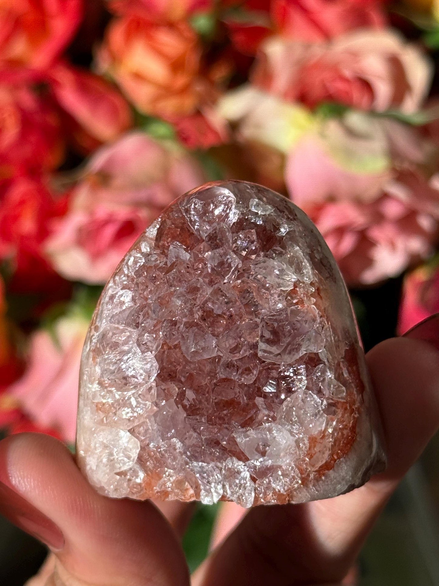 Mini Red Rainbow Amethyst, Galaxy Amethyst, Pink Amethyst, Amethyst Geode Cut base, Crystals, Crystal Gift, Crystal MINIS