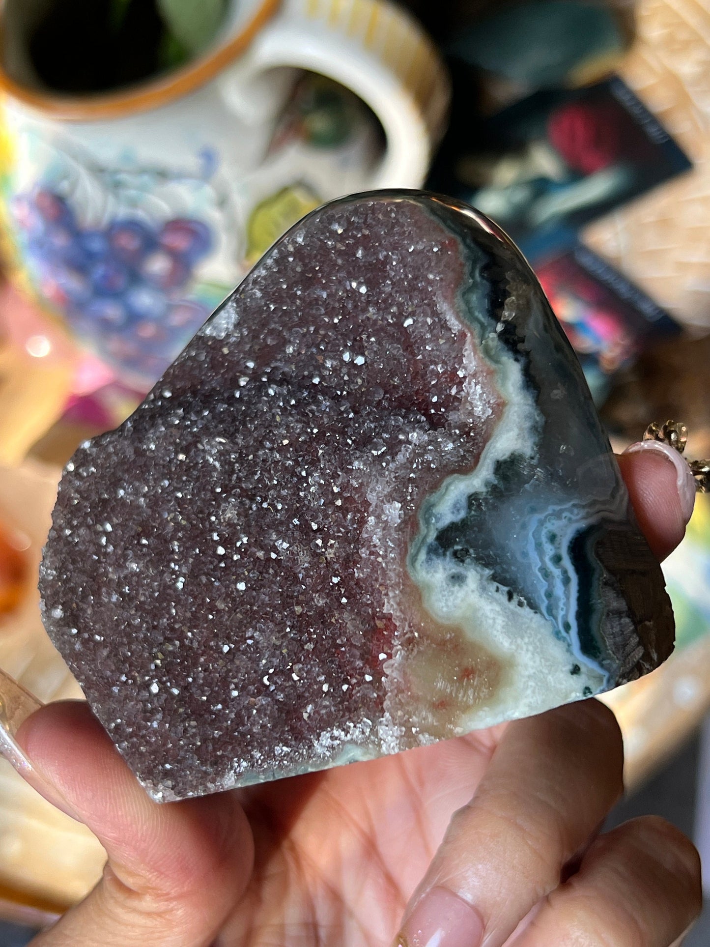 Sugar Druzy Geode, Cut Base Amethyst, Amethyst, Amethyst Geode Cut base, Crystals, Crystal Gift