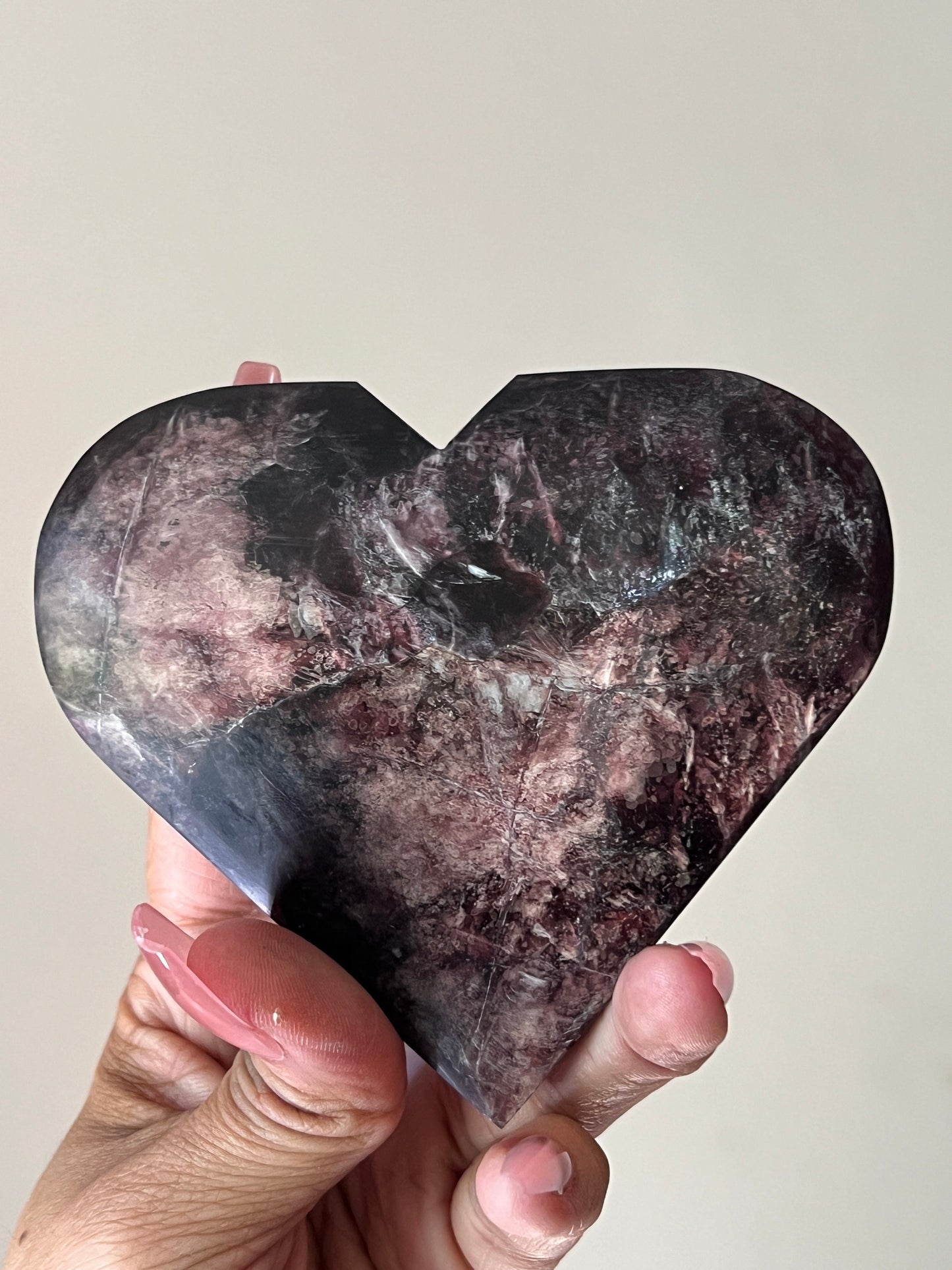 Large Flashy Mica Heart, Mica Heart, High Grade Lepidolite, Purple Mica, Gemmy Lepidolite, Crystal Hearts, Crystal Gifts