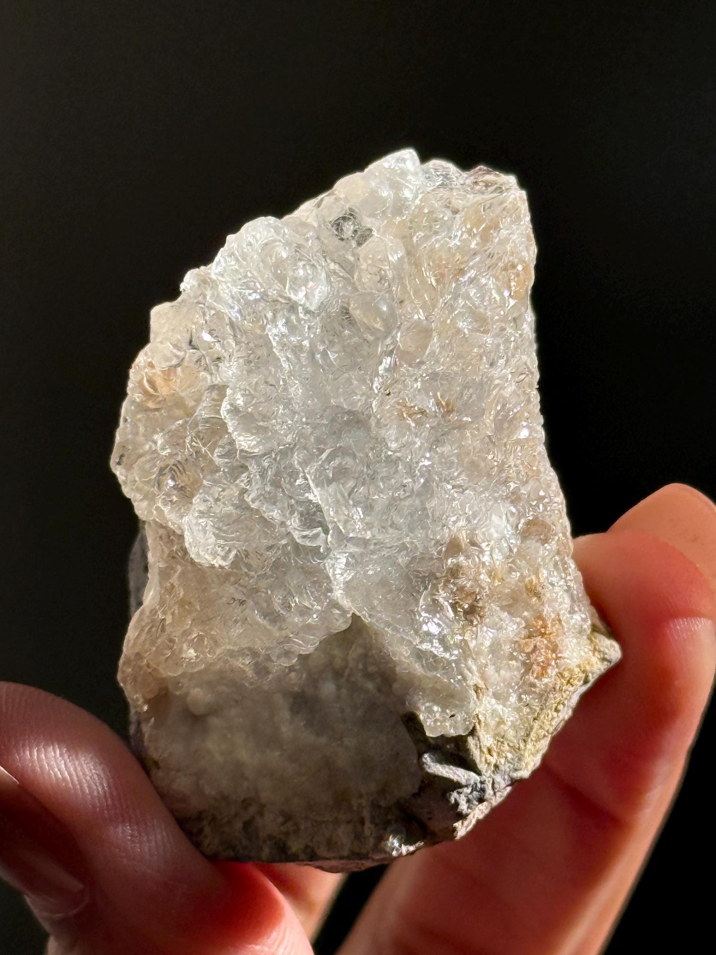 Hyalite Opal With Pyrite on Matrix, UV Reactive Hyalite, Hyalite, Glassy Hyalite, Fossils and Rocks, Raw Crystal Specimen, Crystal Gifts,