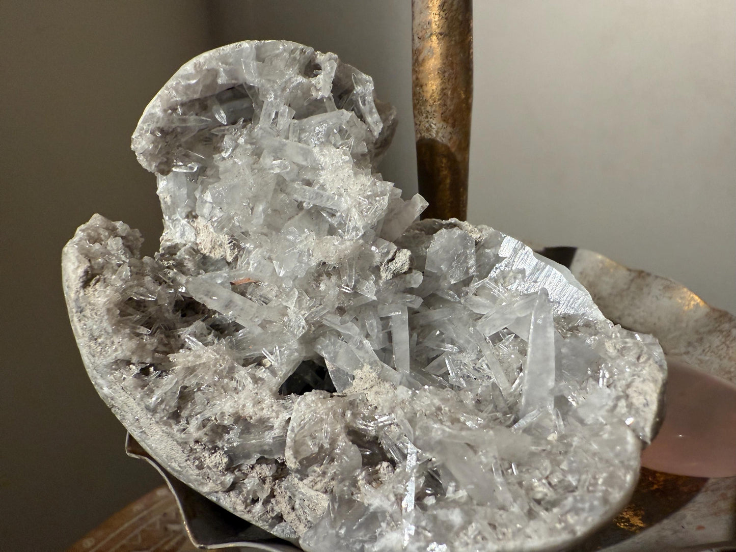 Large Celestite Geode, White Celestite, Celestite Egg, Raw Celestite Geode, Crystal Gifts, Healing Crystals, Crystal Gifts,
