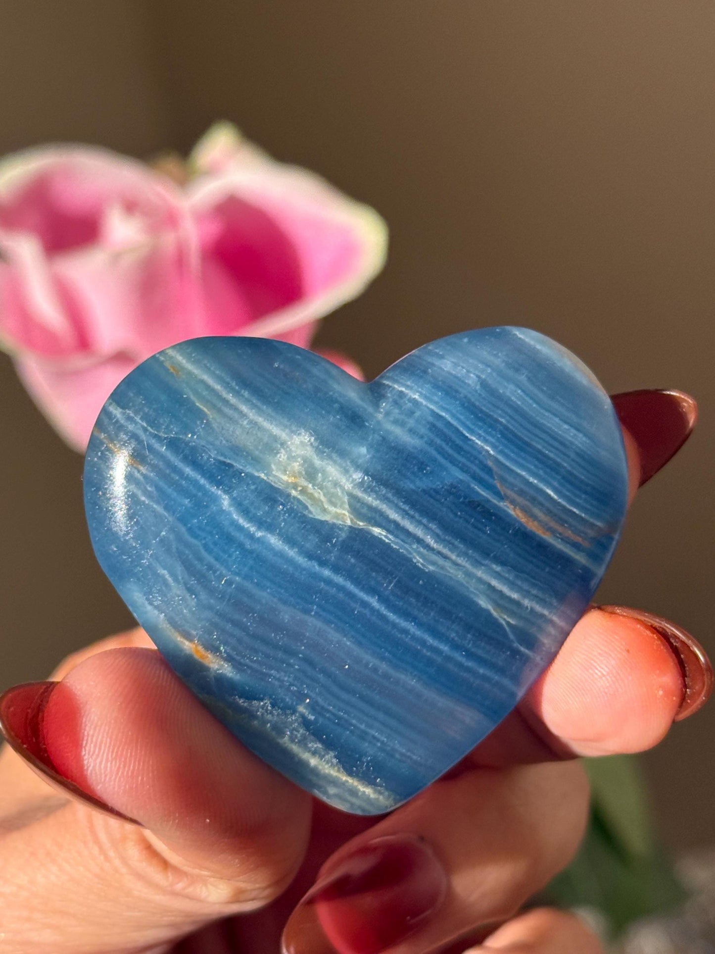 Blue Onyx Heart, BLUE ONYX, Lemurian Aquatine Heart, Crystal Gifts, Metaphysical Gifts, Valentines day Gift, Crystal Hearts, MINI