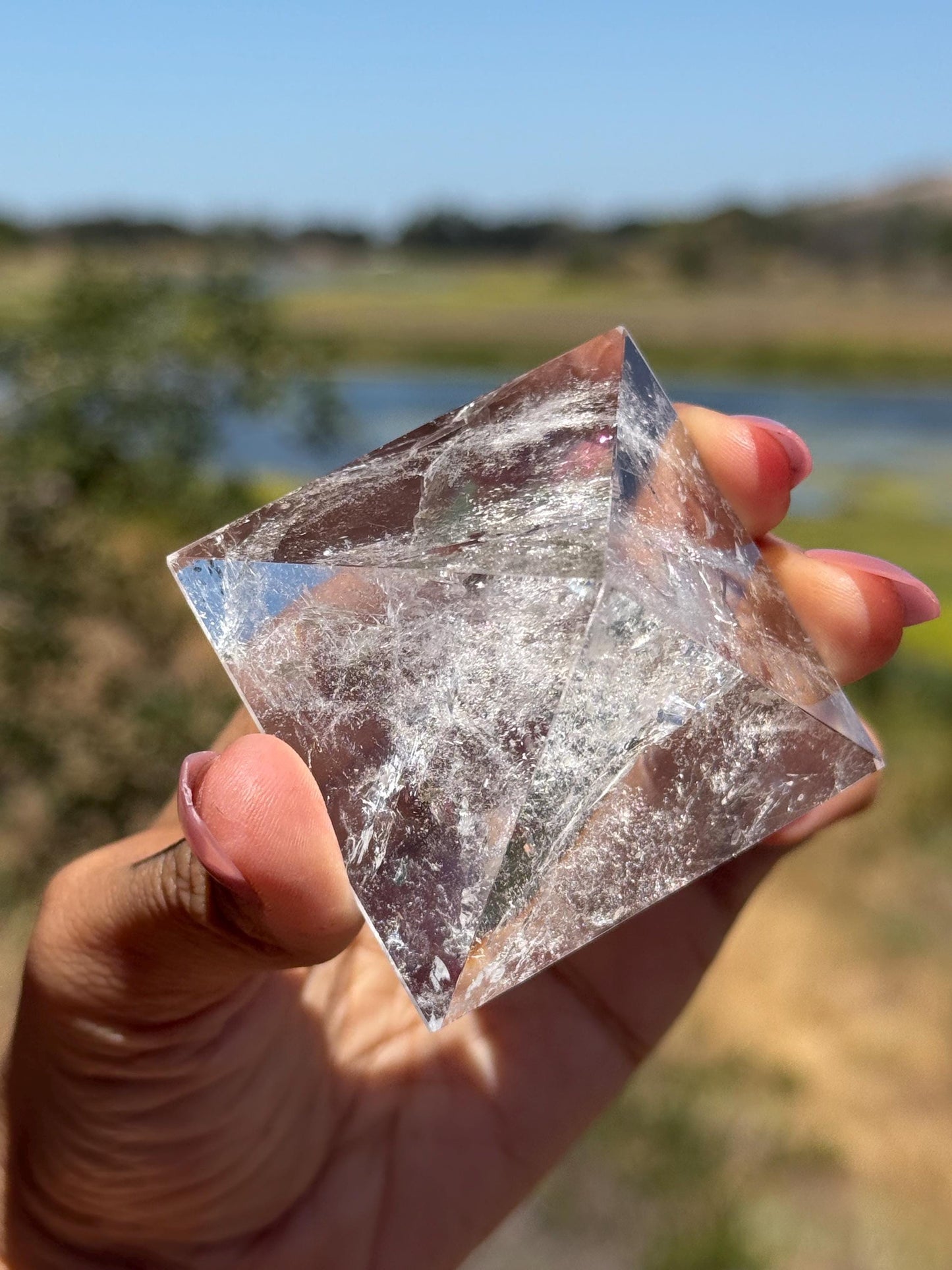 Natural Clear Quartz Pyramid, Rainbow Clear Quartz, Spiritual Home Decoration, Egyptian Pyramid Decoration, High Frequency Quartz, Pyramid