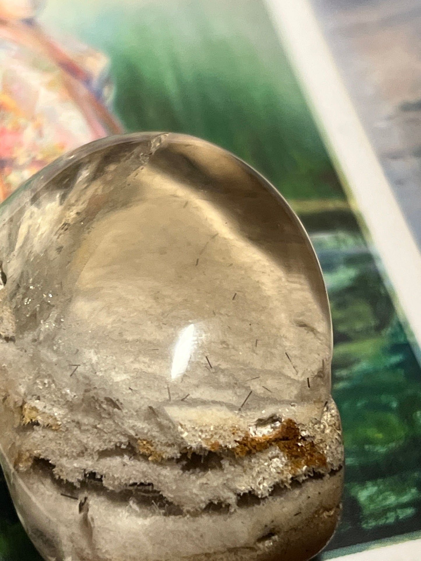 Small Lodolite Lens, Garden Quartz Garden Quartz Lens, Lodolite Quartz, Lodolite Garden Quartz, Scenic Quartz, Healing Crystals, Small
