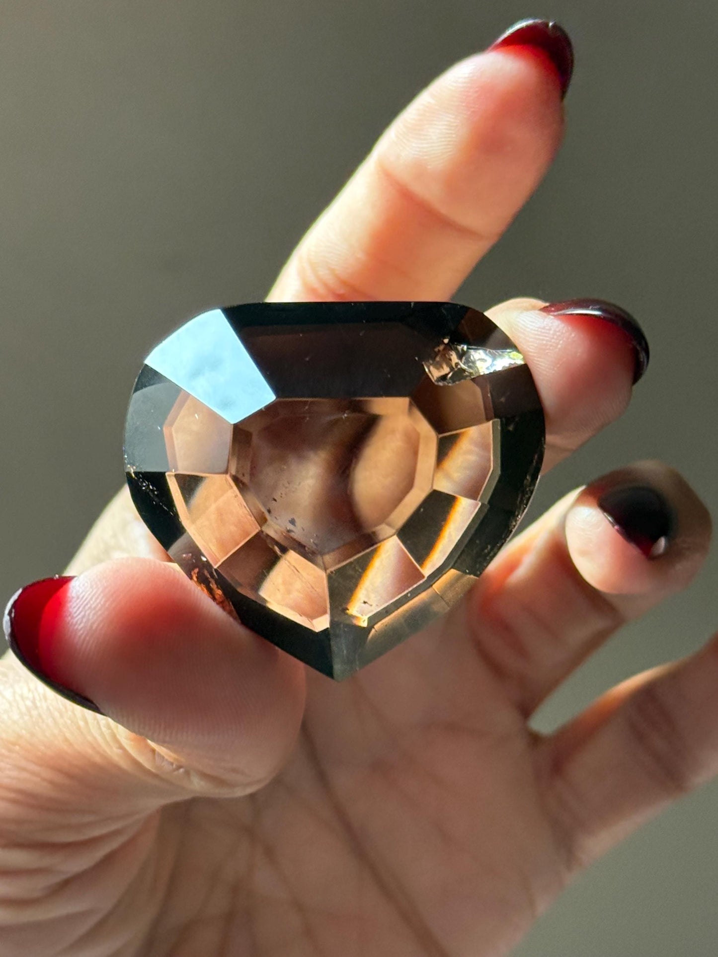 Faceted Smoky Quartz Heart, Smoky Quartz Heart, Highest Quality Quartz, Faceted Crystals, Faceted Smoky Quartz, Crystal Gifts,
