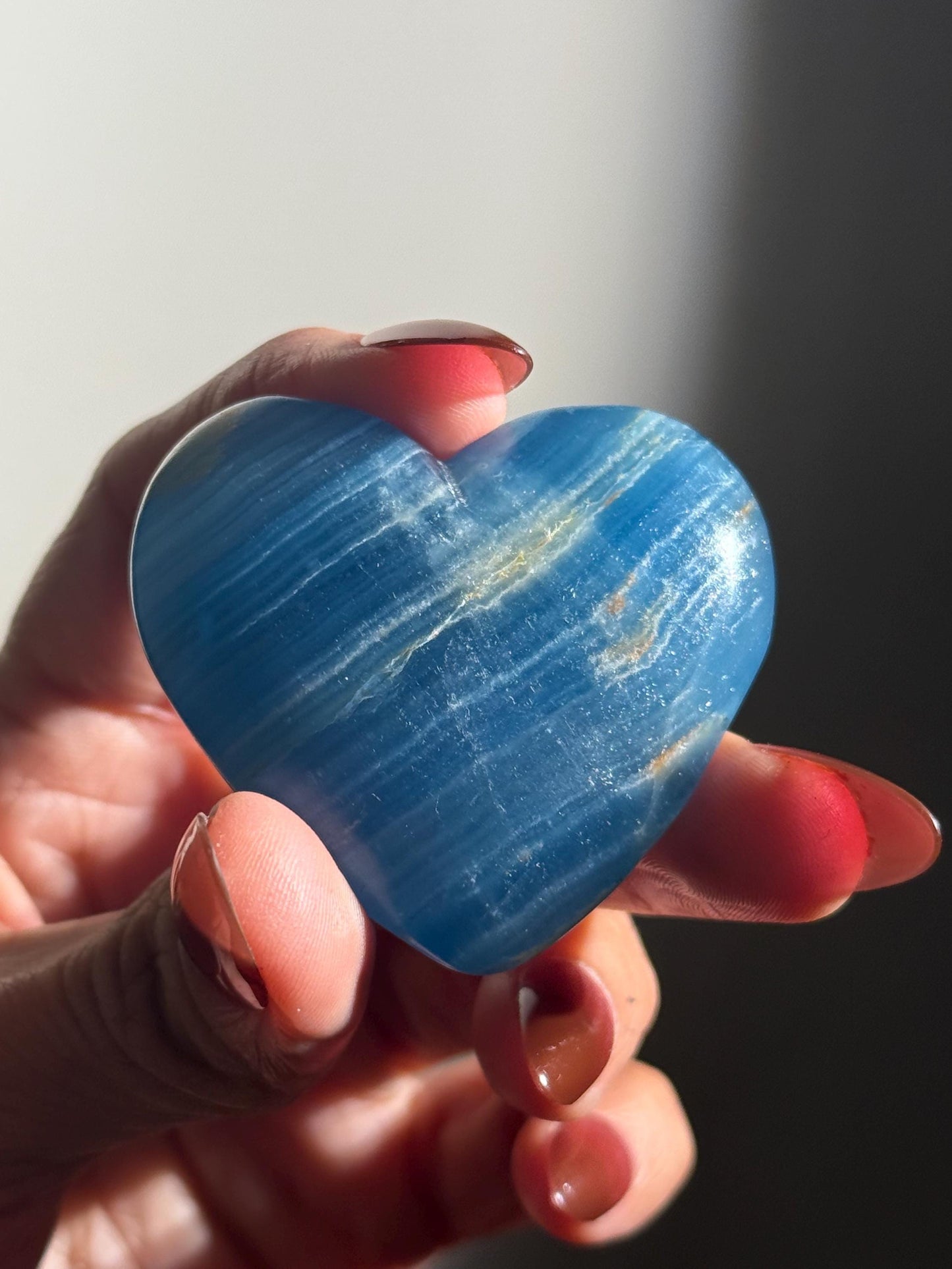 Blue Onyx Heart, BLUE ONYX, Lemurian Aquatine Heart, Crystal Gifts, Metaphysical Gifts, Valentines day Gift, Crystal Hearts, MINI