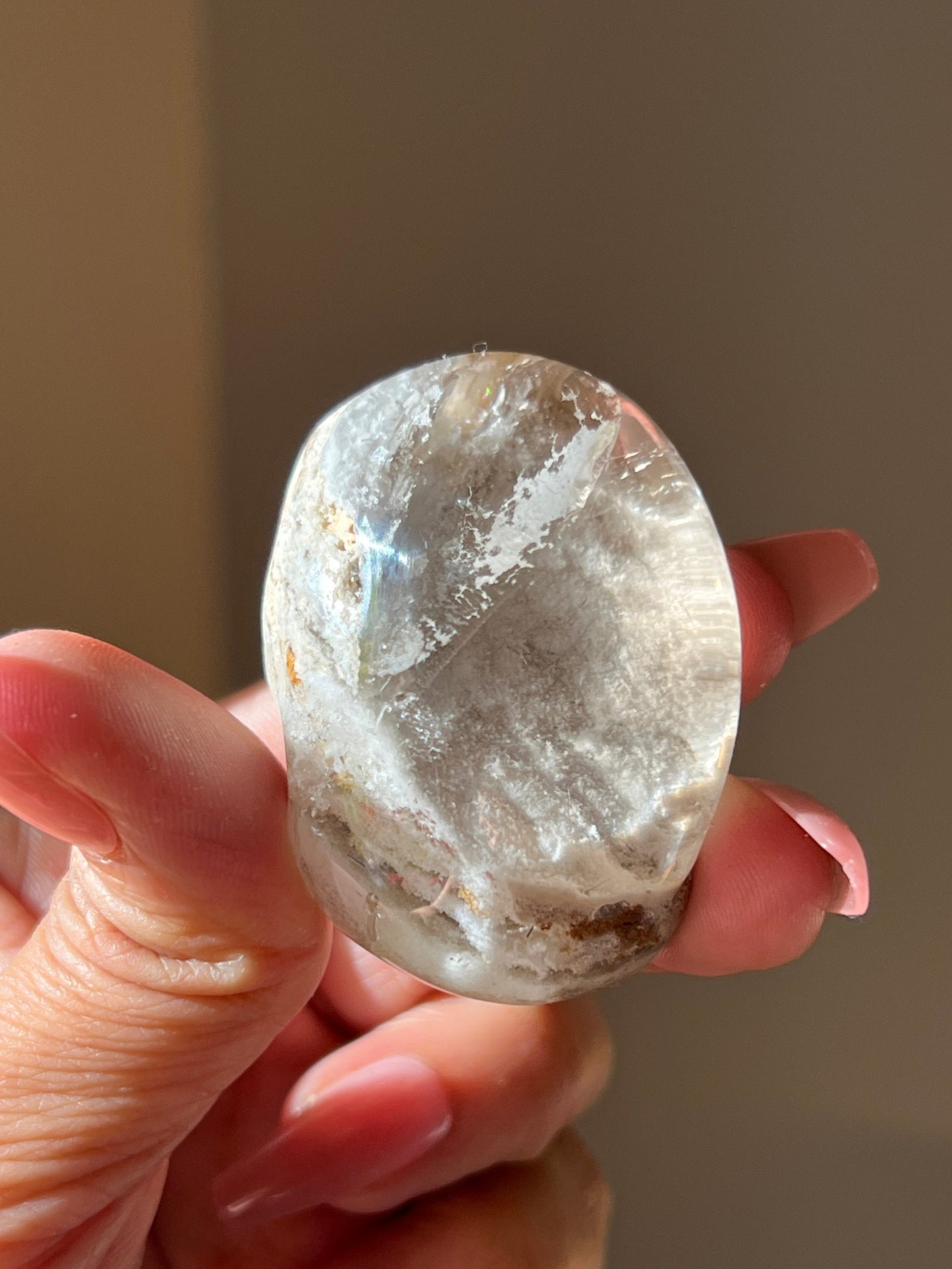 Small Lodolite Lens, Garden Quartz Garden Quartz Lens, Lodolite Quartz, Lodolite Garden Quartz, Scenic Quartz, Healing Crystals, Small