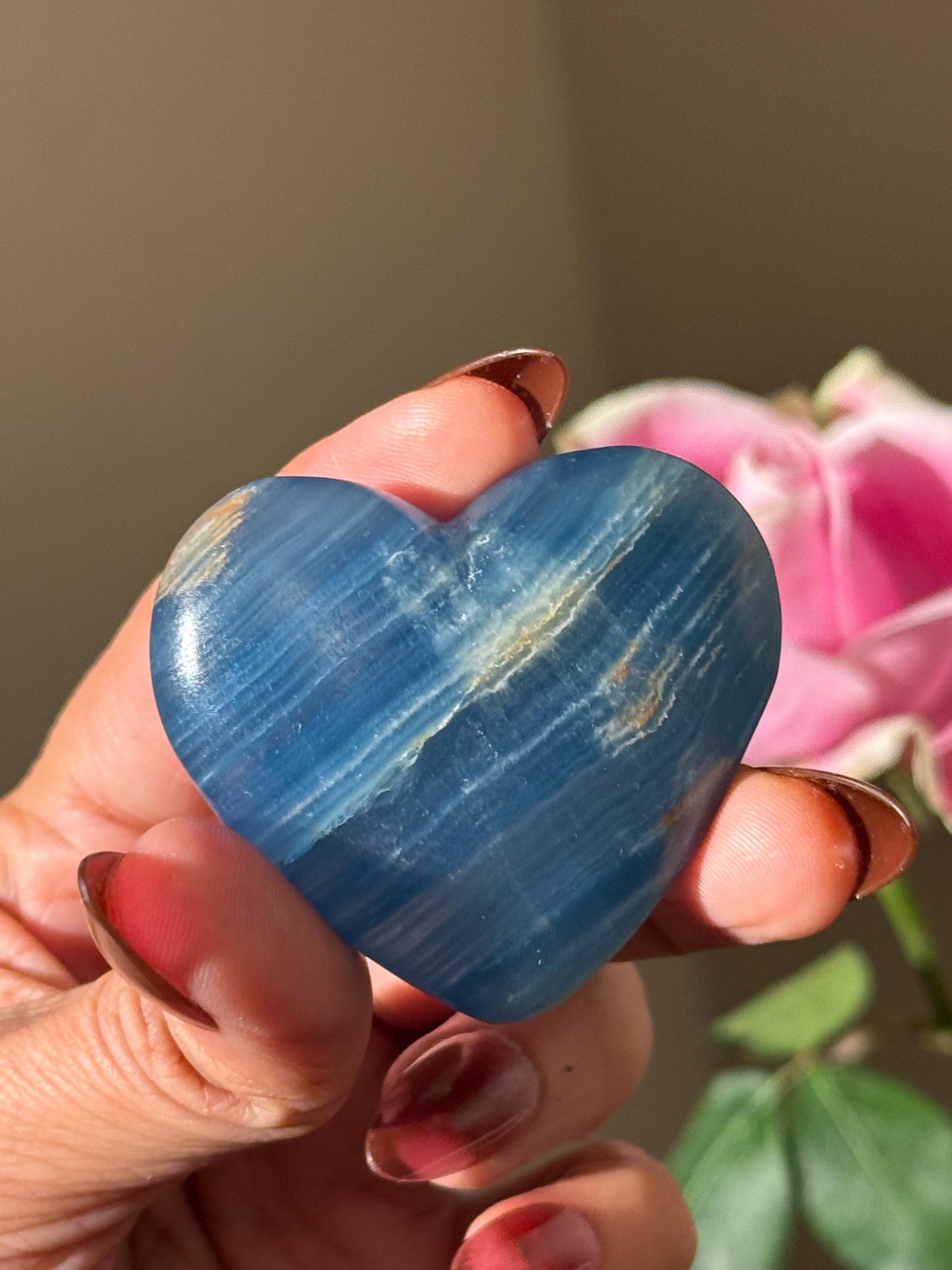 Blue Onyx Heart, BLUE ONYX, Lemurian Aquatine Heart, Crystal Gifts, Metaphysical Gifts, Valentines day Gift, Crystal Hearts, MINI