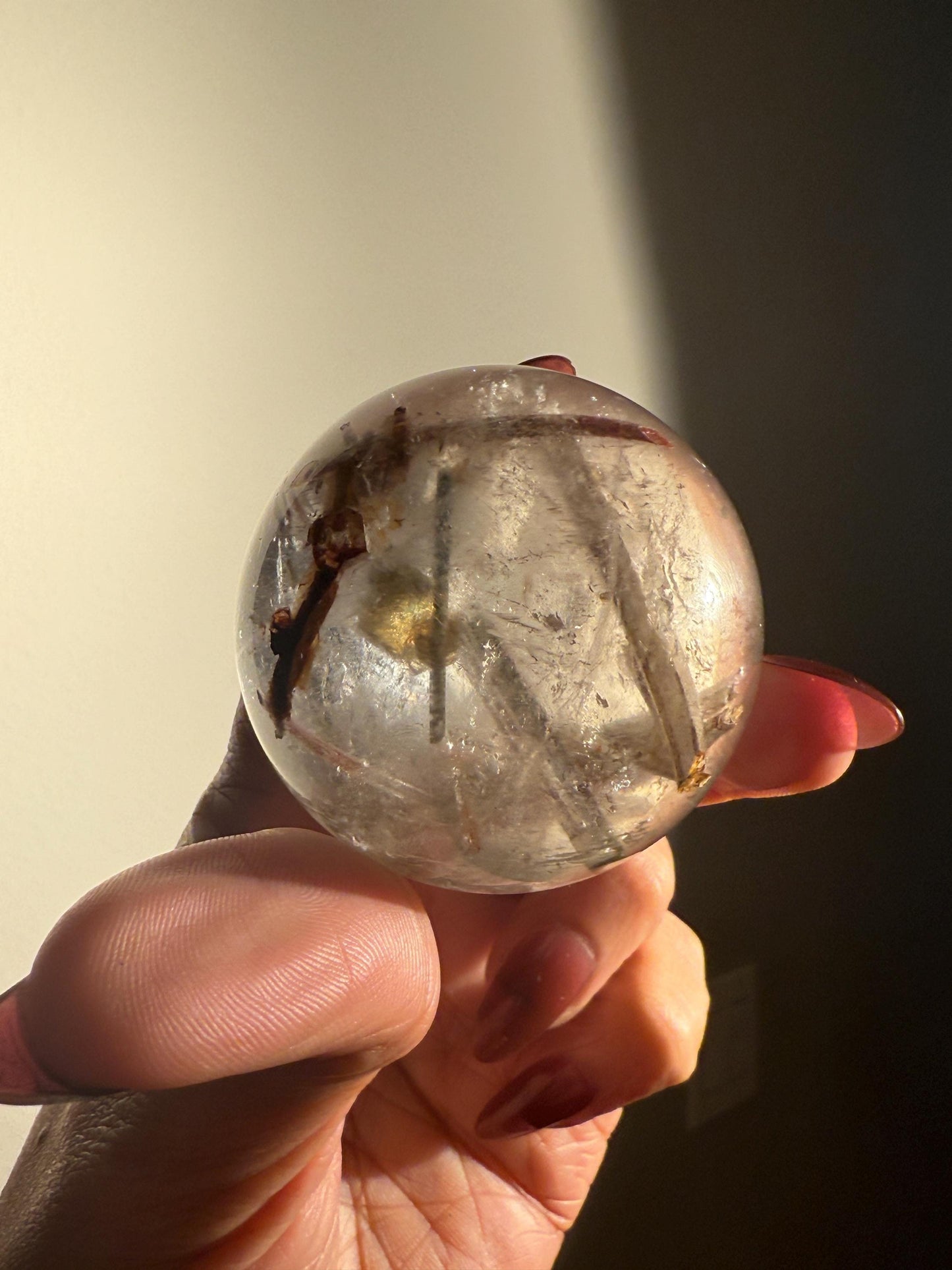 Rutile Quartz with Mica, White Rutilated Quartz Sphere, Rutile, Rutilated Quartz, Mica Quartz, Crystals, Crystal Gifts, Unique Gift Idea,