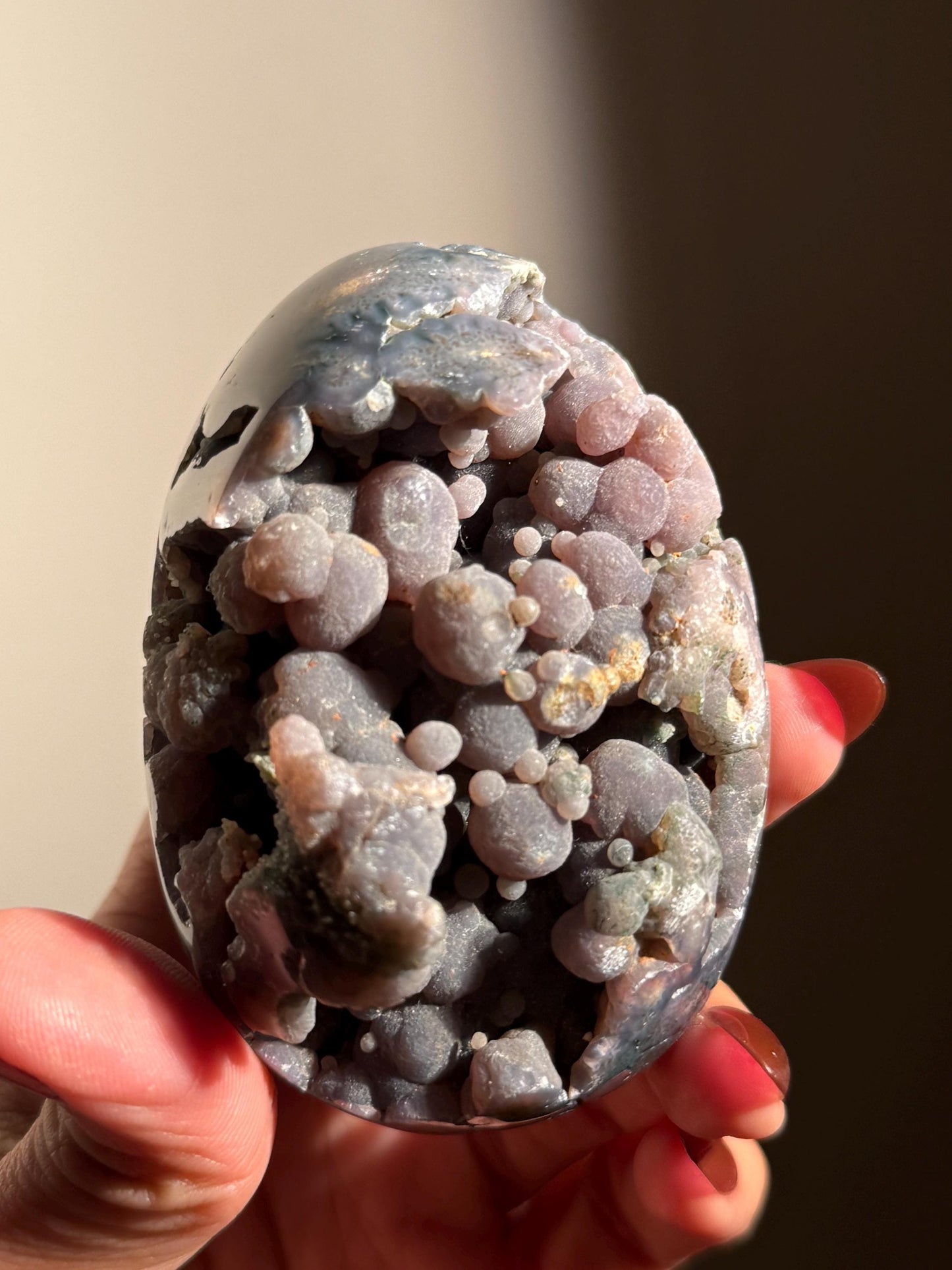 Grape Agate Egg, Druzy Grape Agate, Botryoidal Chalcedony, Grape Agate Cluster, Purple Chalcedony, Regular 'low' grade, Oddities, Weird Core