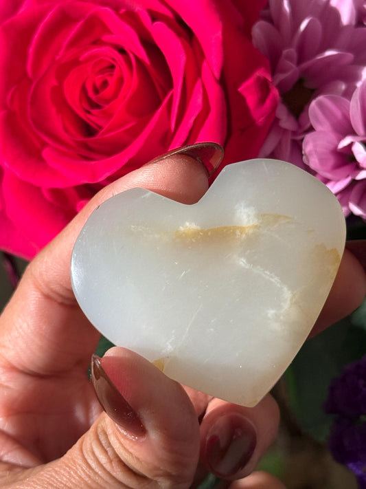 Sage Green Crystal Heart, Moon Stone Heart, Crystal Heart, Crystal Gifts,