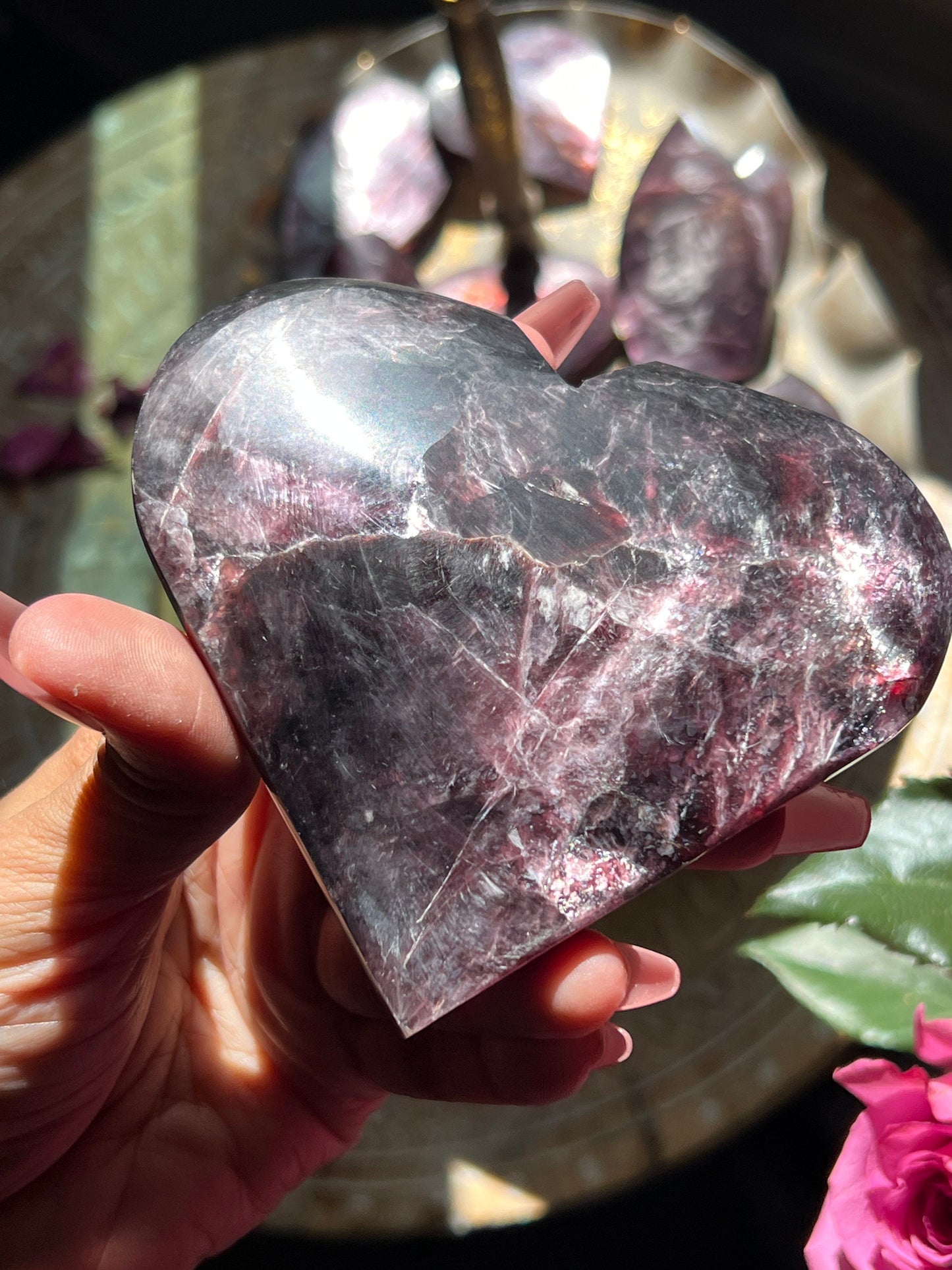 Large Flashy Mica Heart, Mica Heart, High Grade Lepidolite, Purple Mica, Gemmy Lepidolite, Crystal Hearts, Crystal Gifts
